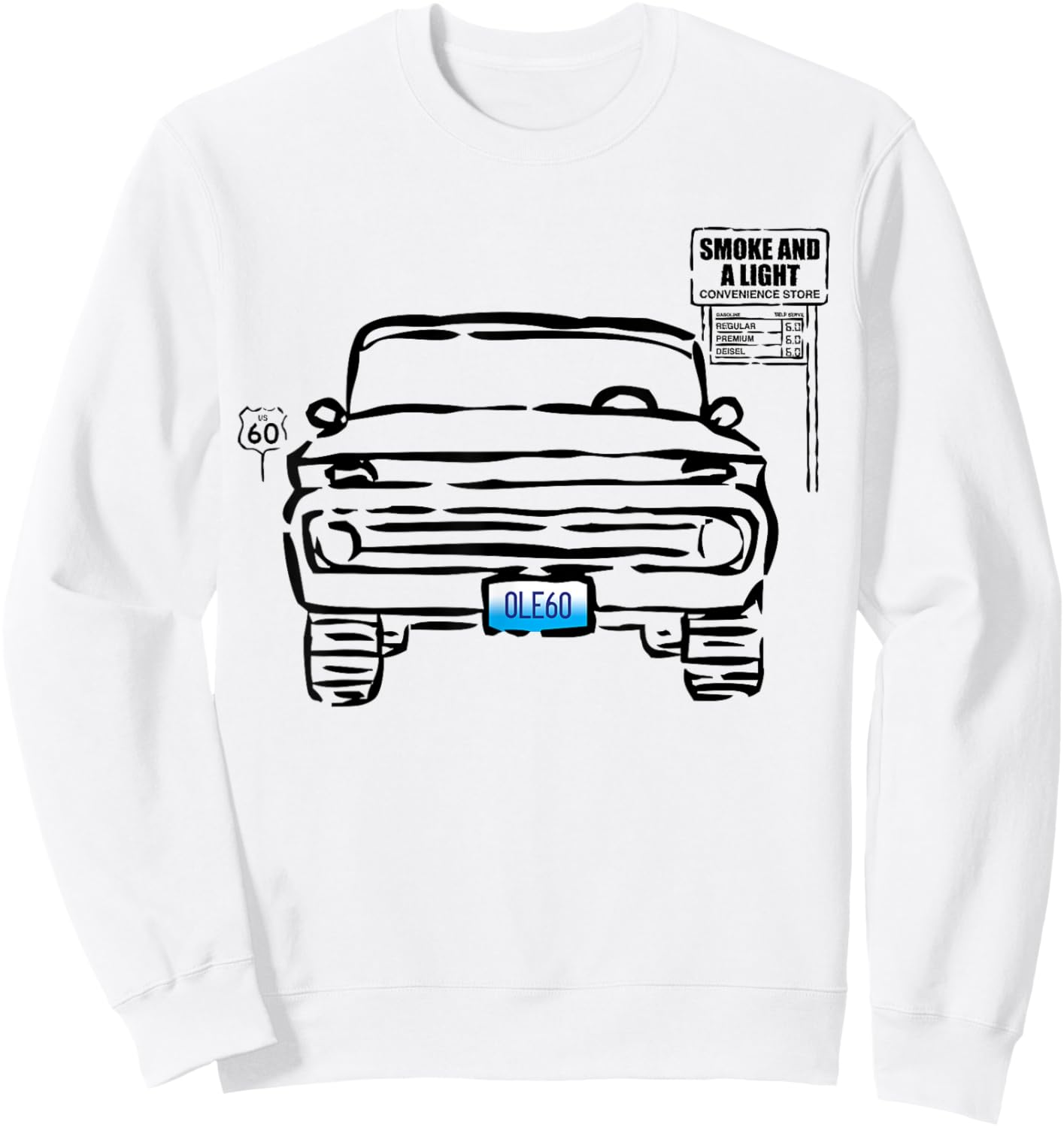 Ole 60 Outta My Way Truck Sweatshirt - Sweatshirt | White