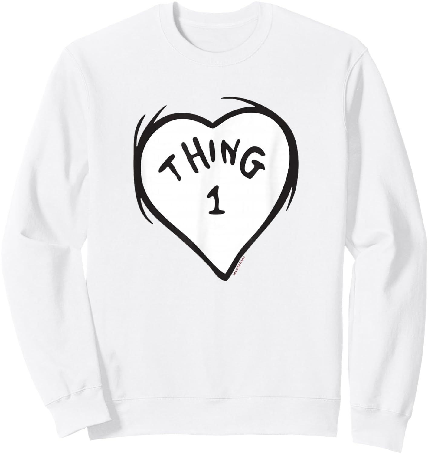 The Cat in The Hat Heart Thing One Officially Licensed Sweatshirt - Sweatshirt | White