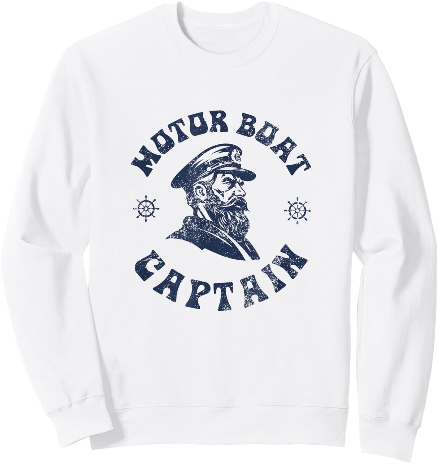 Funny Motor Boating Vintage Motor Boat Captain Sweatshirt - Sweatshirt | White