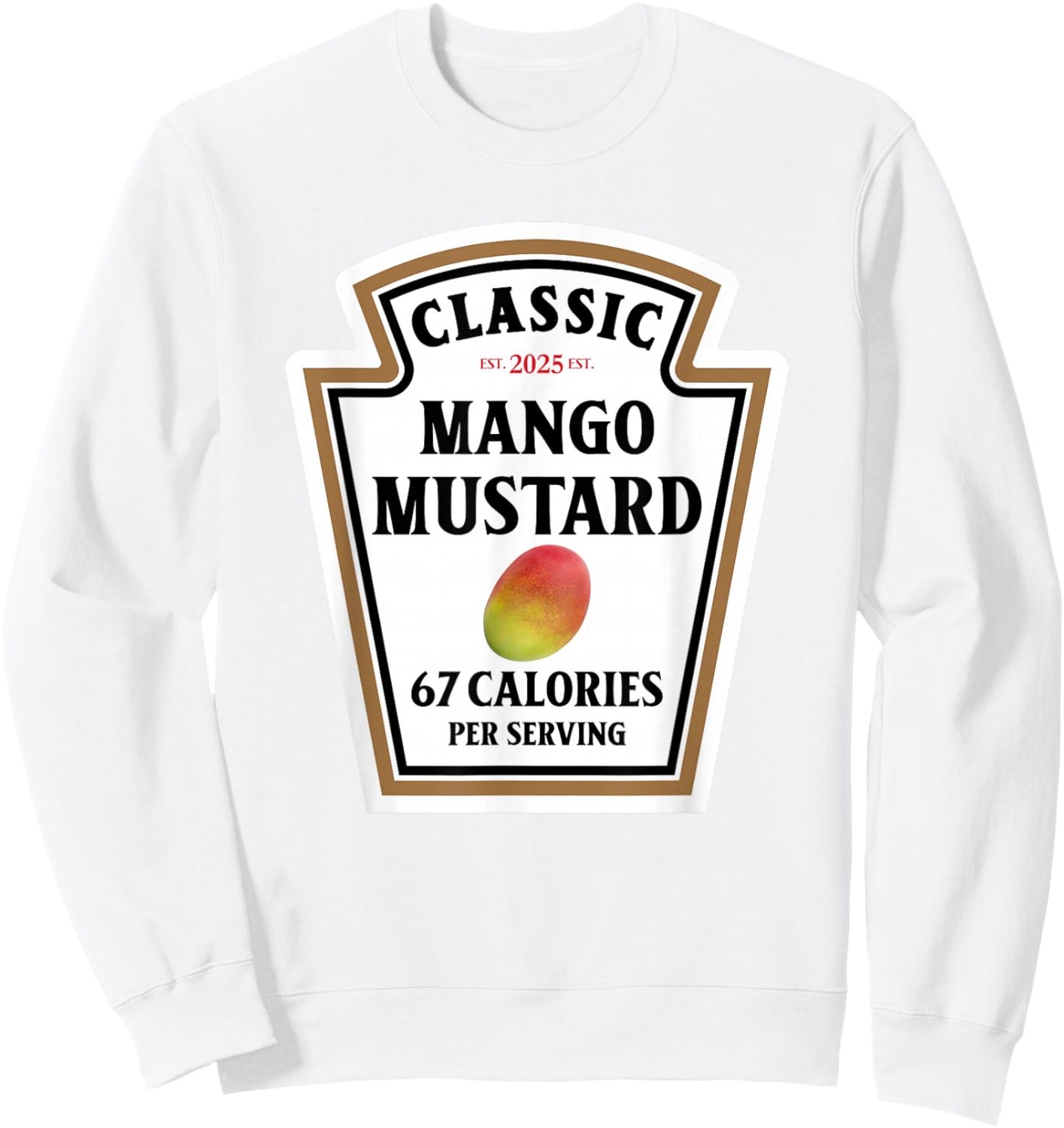 Mango Mustard Label Brainrot Meme Sweatshirt - Sweatshirt | White