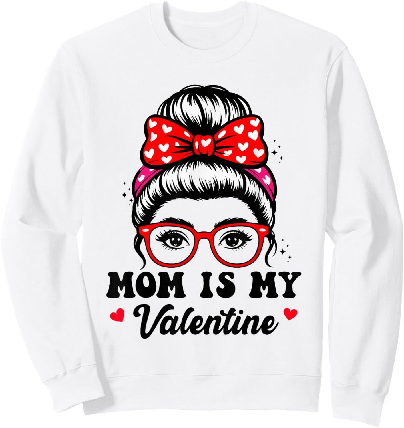 Groovy Mama is My Valentine Funny Heart Boys Girls Sweatshirt - Sweatshirt | White