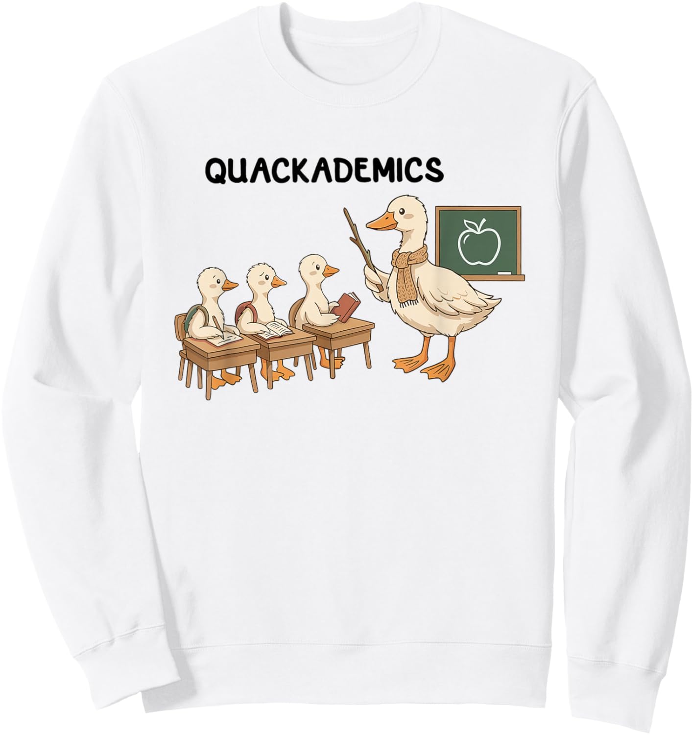 Funny Goose Teacher Club Back to School Elementary Teaching Sweatshirt - Sweatshirt | White