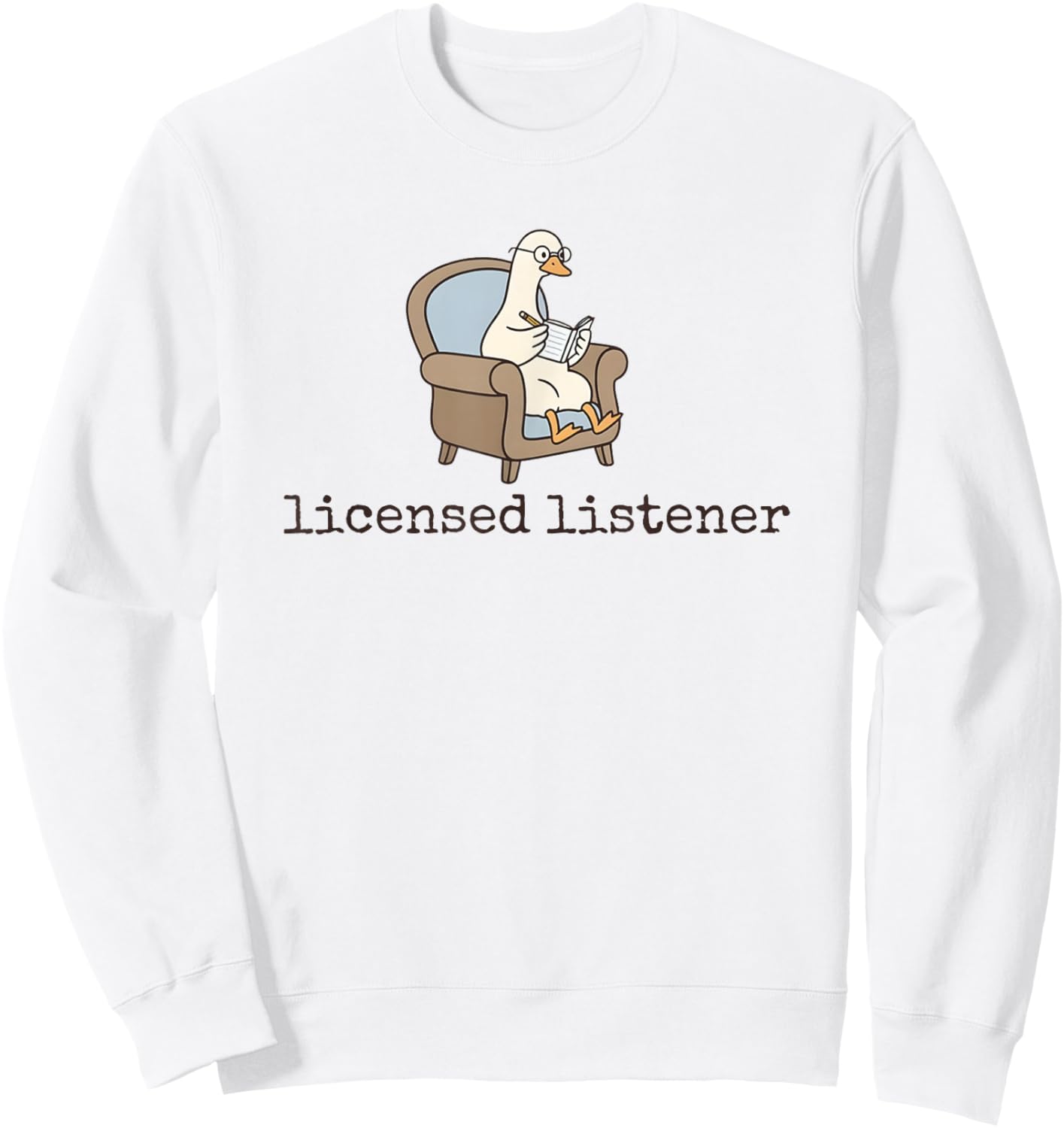 Women Goose Licensed Listener Psychology School Graduation Sweatshirt - Sweatshirt | White