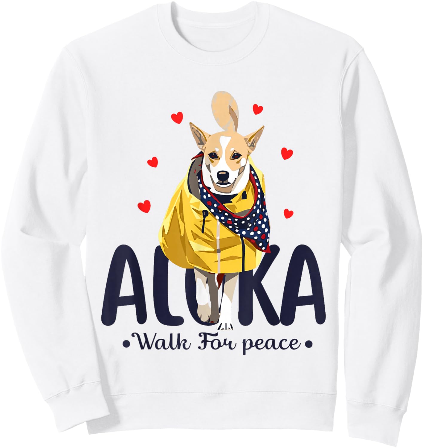 Aloka – Walk for Peace Monks with Aloka Dog Sweatshirt - Sweatshirt | White