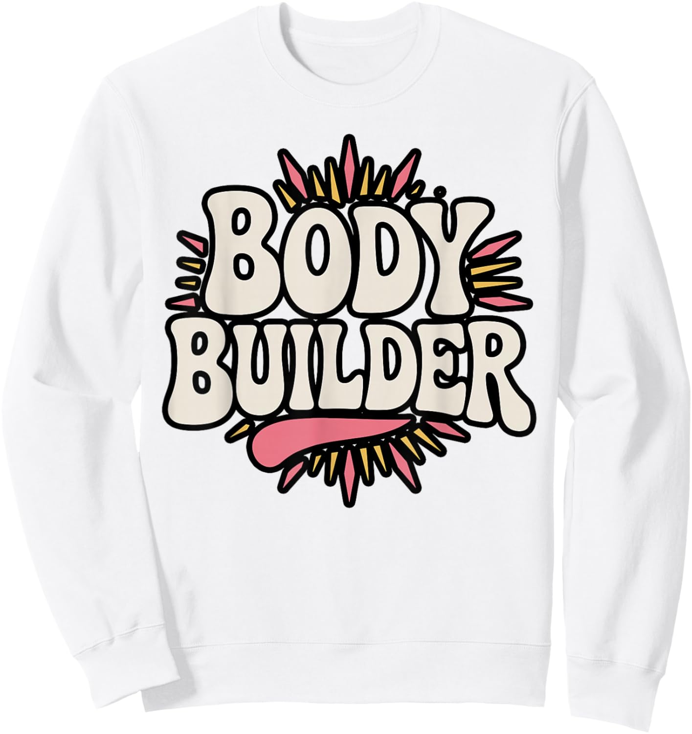 Body Builder Pregnancy Announcement Retro Sweatshirt - Sweatshirt | White