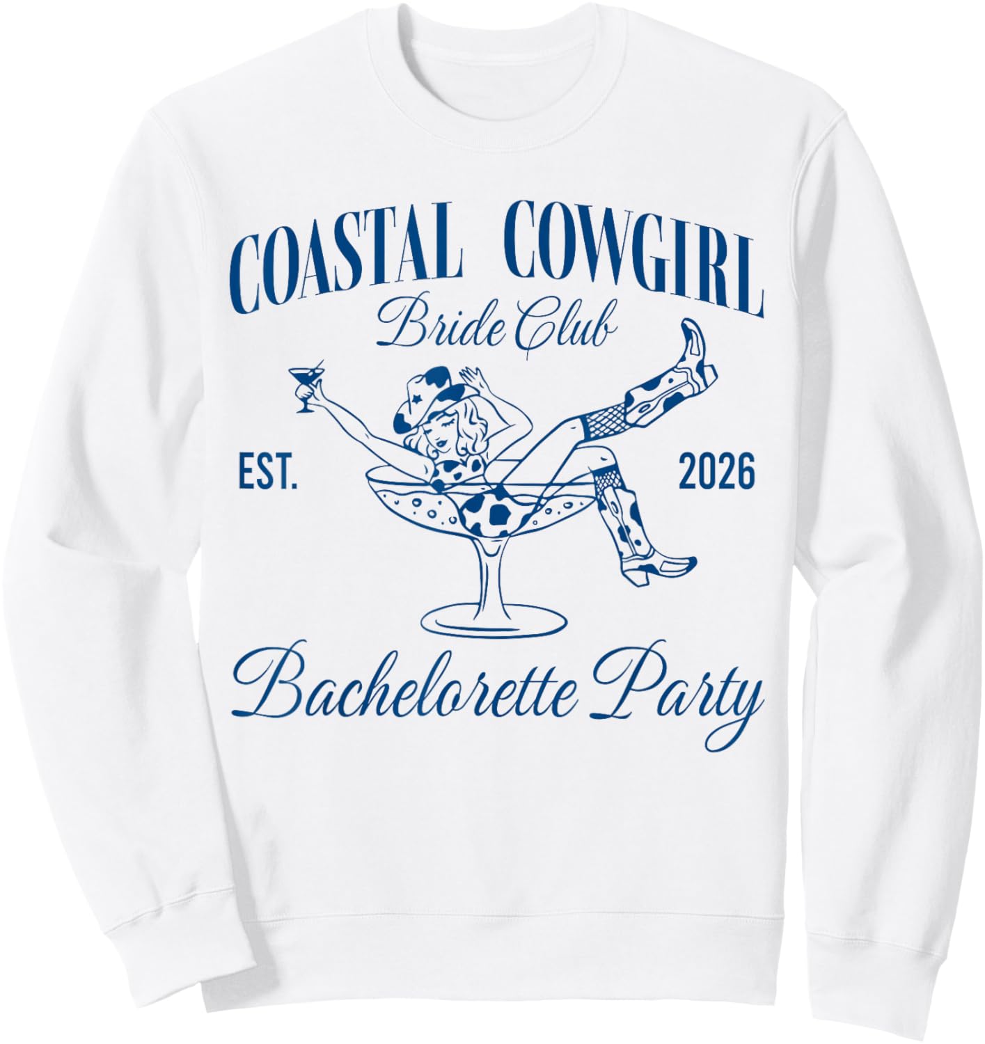 Coastal Cowgirl Bride Club Est 2026 Beach Bachelorette Sweatshirt - Sweatshirt | White