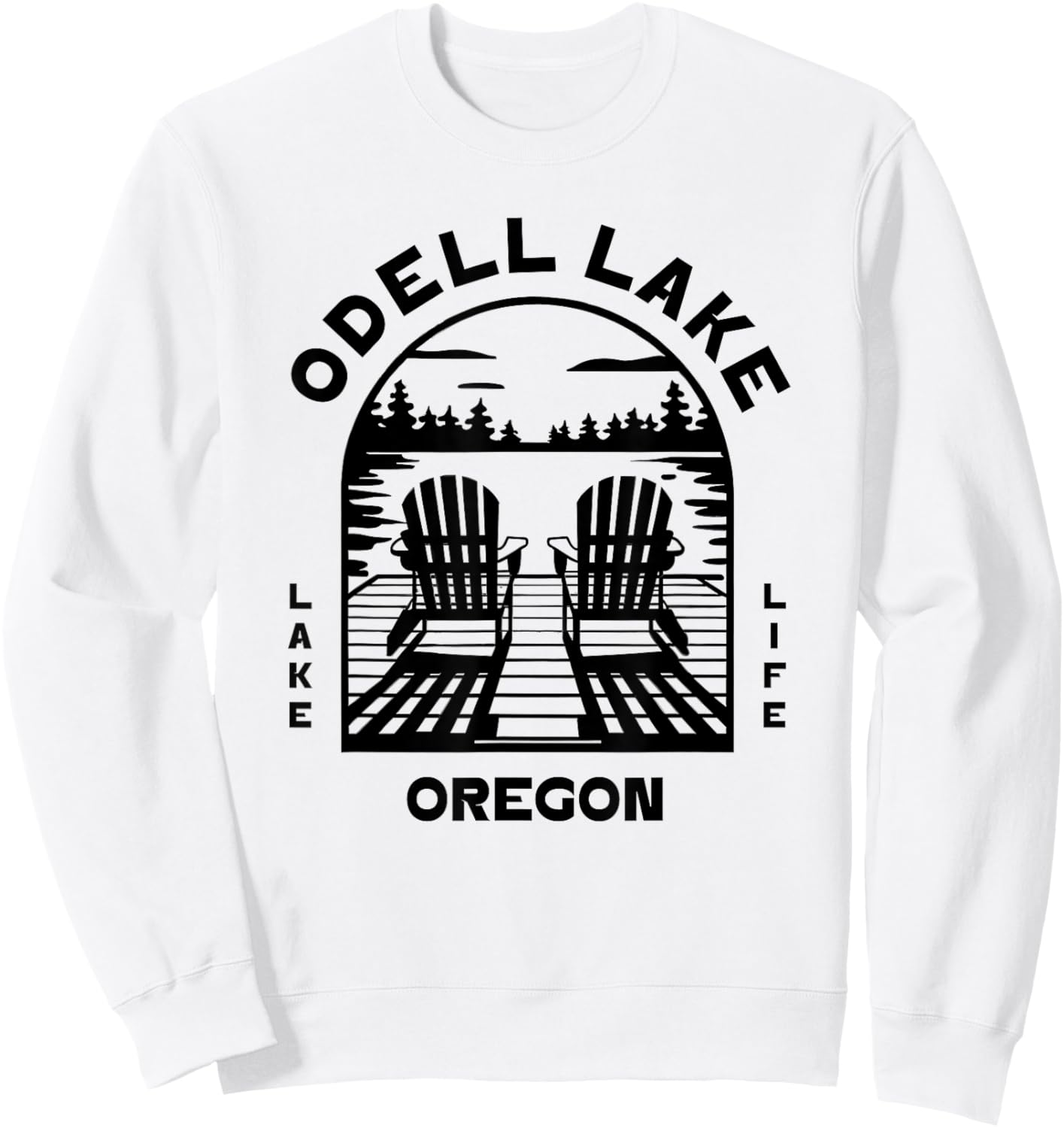 Odell Lake Oregon Outdoors Vintage Sweatshirt - Sweatshirt | White