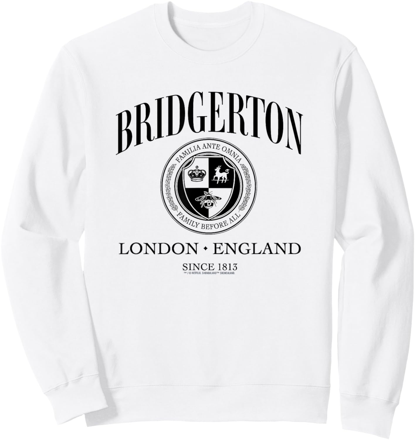Bridgerton House Emblem Officially Licensed Sweatshirt - Sweatshirt | White