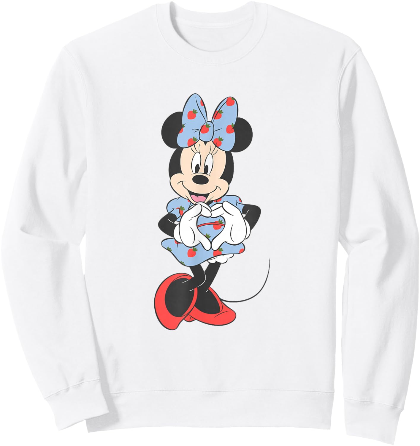 Disney Mickey and Friends Minnie Mouse Strawberry Dress Sweatshirt - Sweatshirt | White