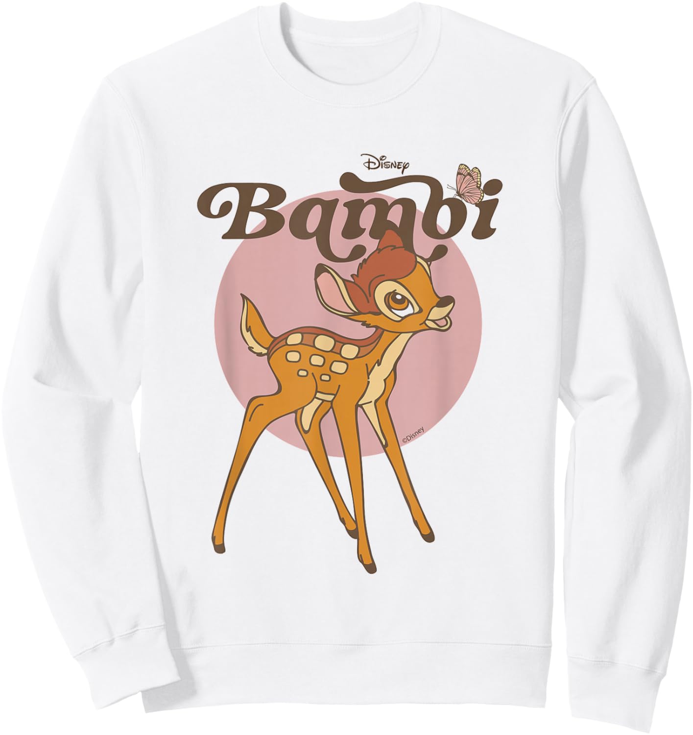 Disney Bambi Classic Character Circle Cute Sweatshirt - Sweatshirt | White