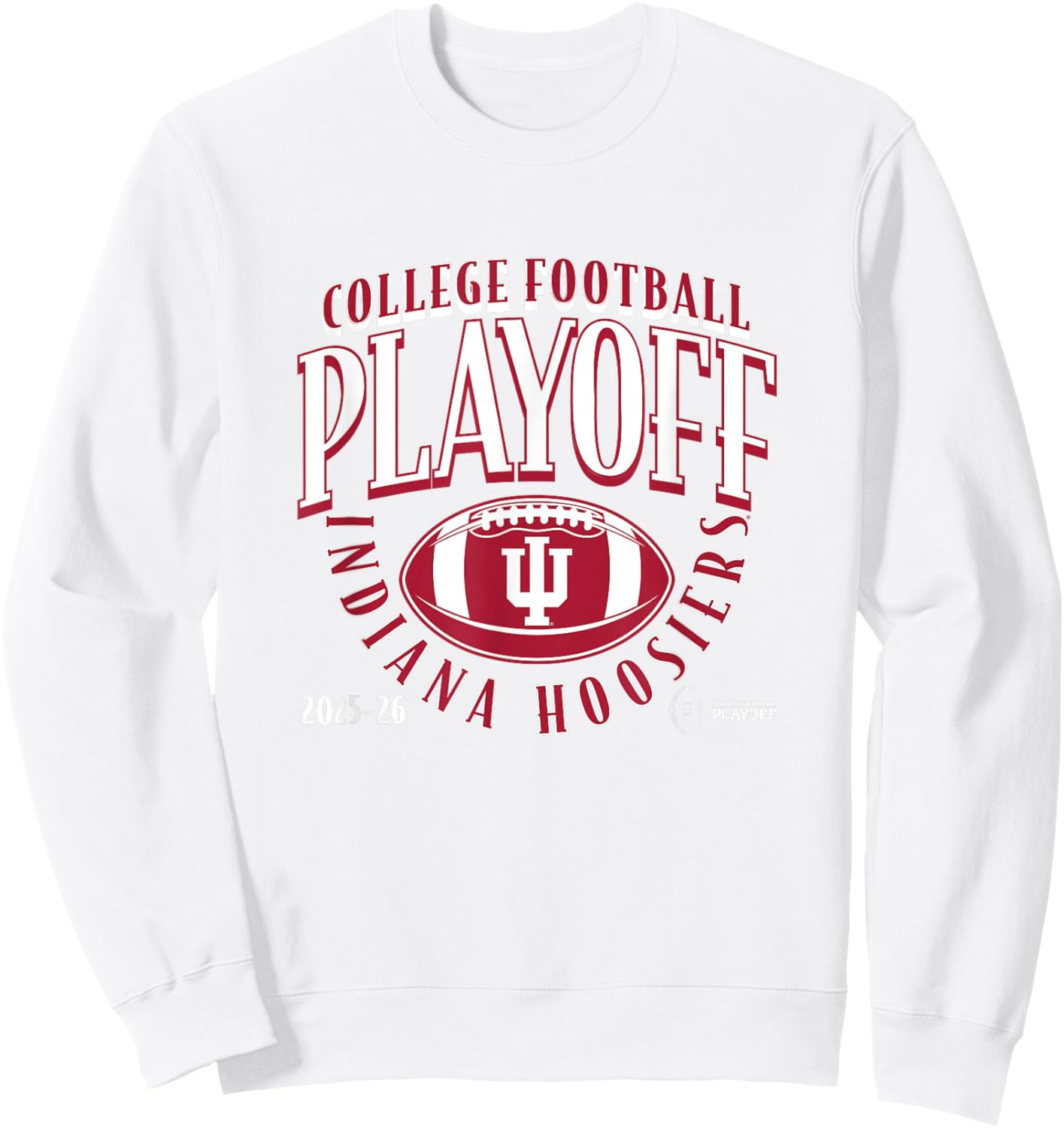 Indiana Hoosiers CollegeFootball Playoff Football Curve 2025 Sweatshirt - Sweatshirt | White