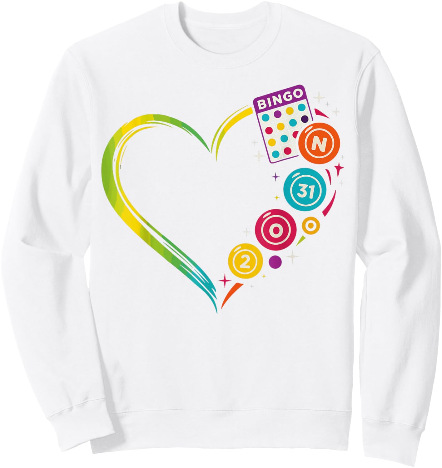 Bingo Player Heart Sweatshirt - Sweatshirt | White