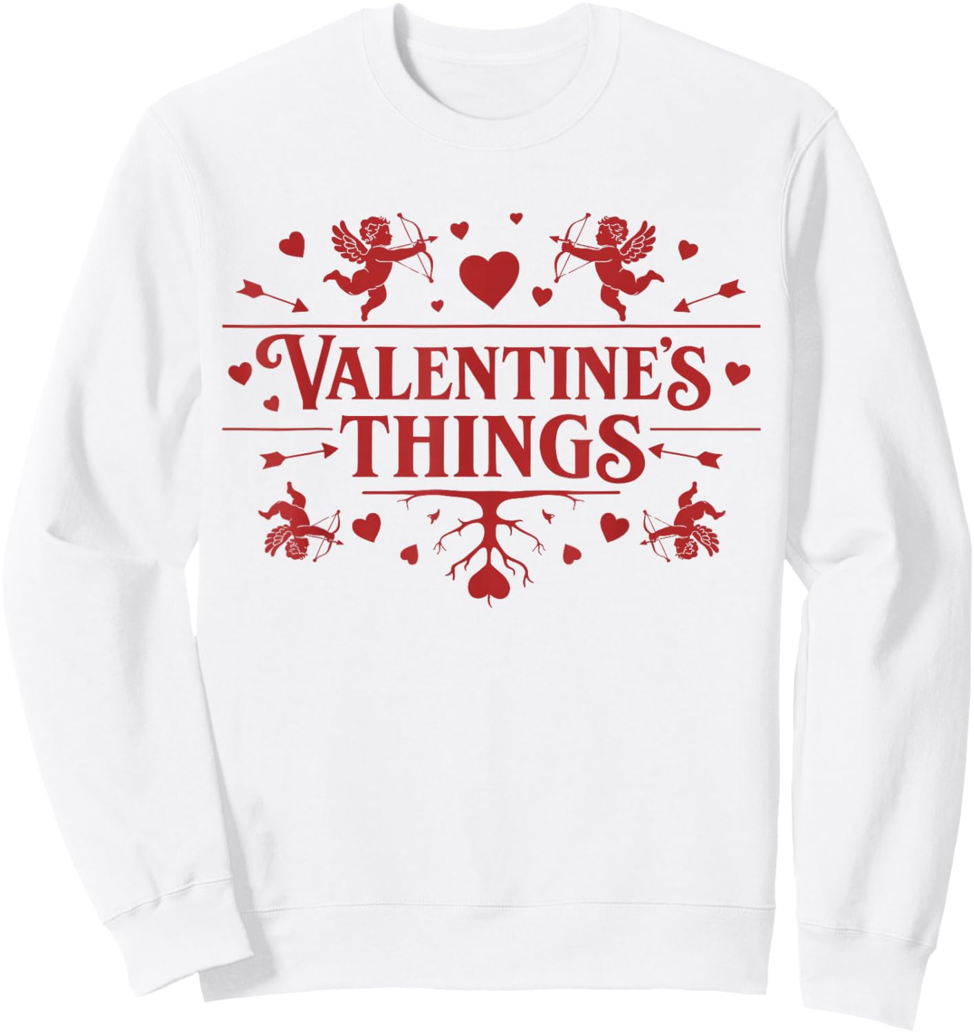 Valentine’s Things Retro Valentine Day Matching Outfit Sweatshirt - Sweatshirt | White