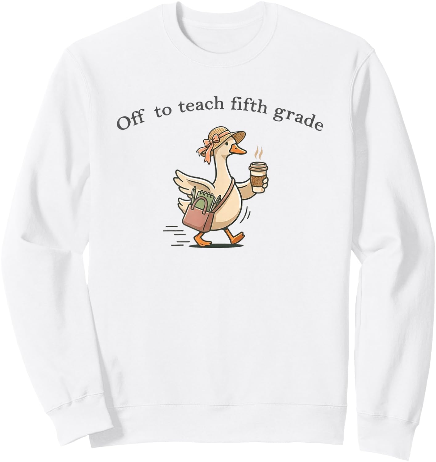 Funny Fifth Grade Teacher Goose Back to School Sweatshirt - Sweatshirt | White