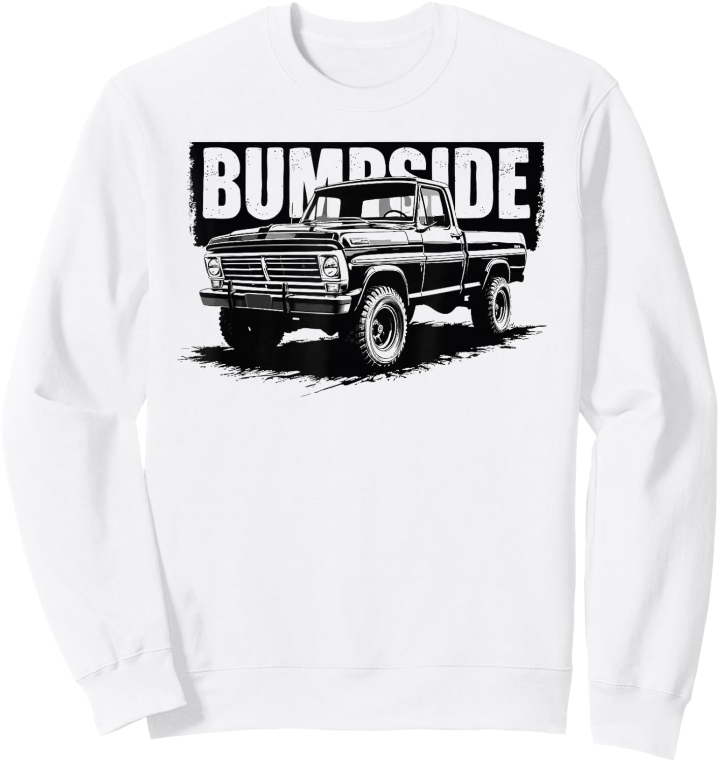 Bumpside Classic 4x4 Offroad Old School Truck Bumpside Truck Sweatshirt - Sweatshirt | White