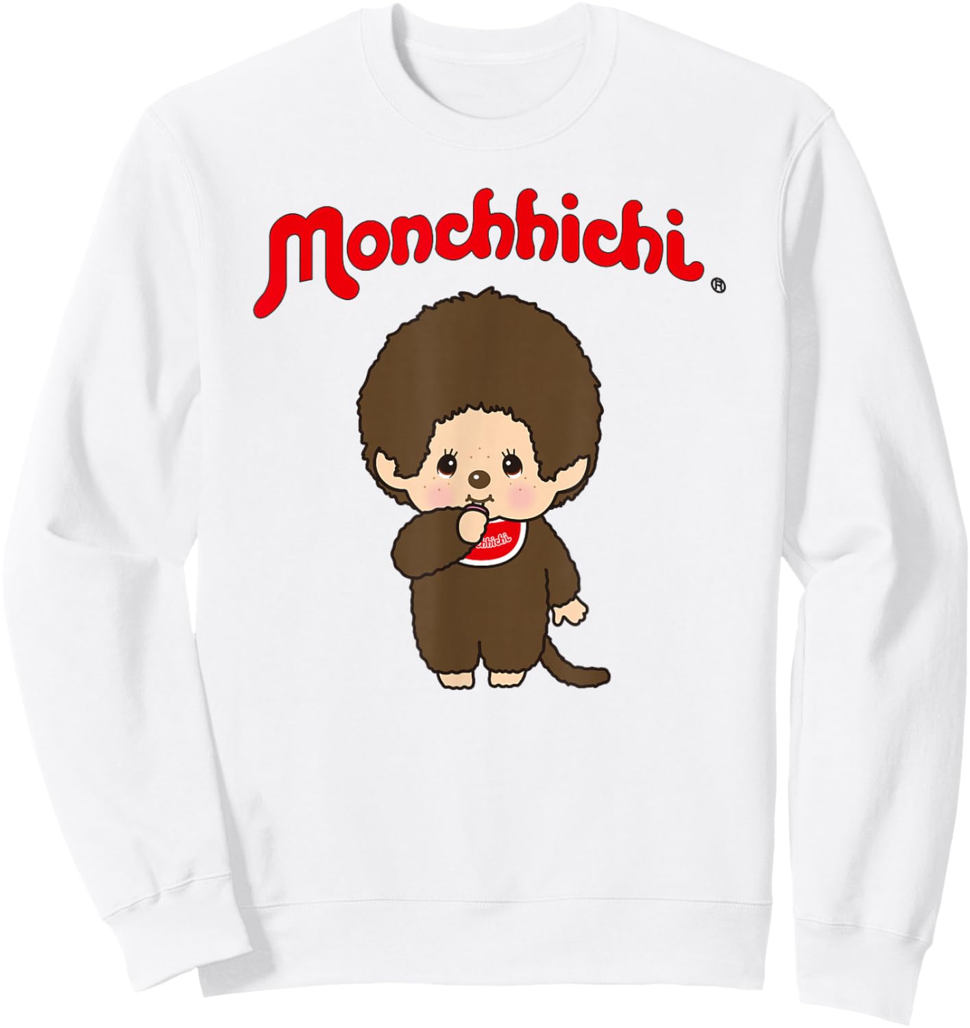 Monchhichi Cute Stance Thumbs Up Fluffy Little Guy Sweatshirt - Sweatshirt | White