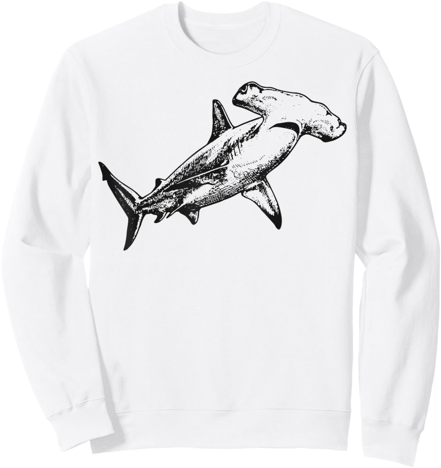 Hammerhead Shark Illustration Ocean Sweatshirt - Sweatshirt | White