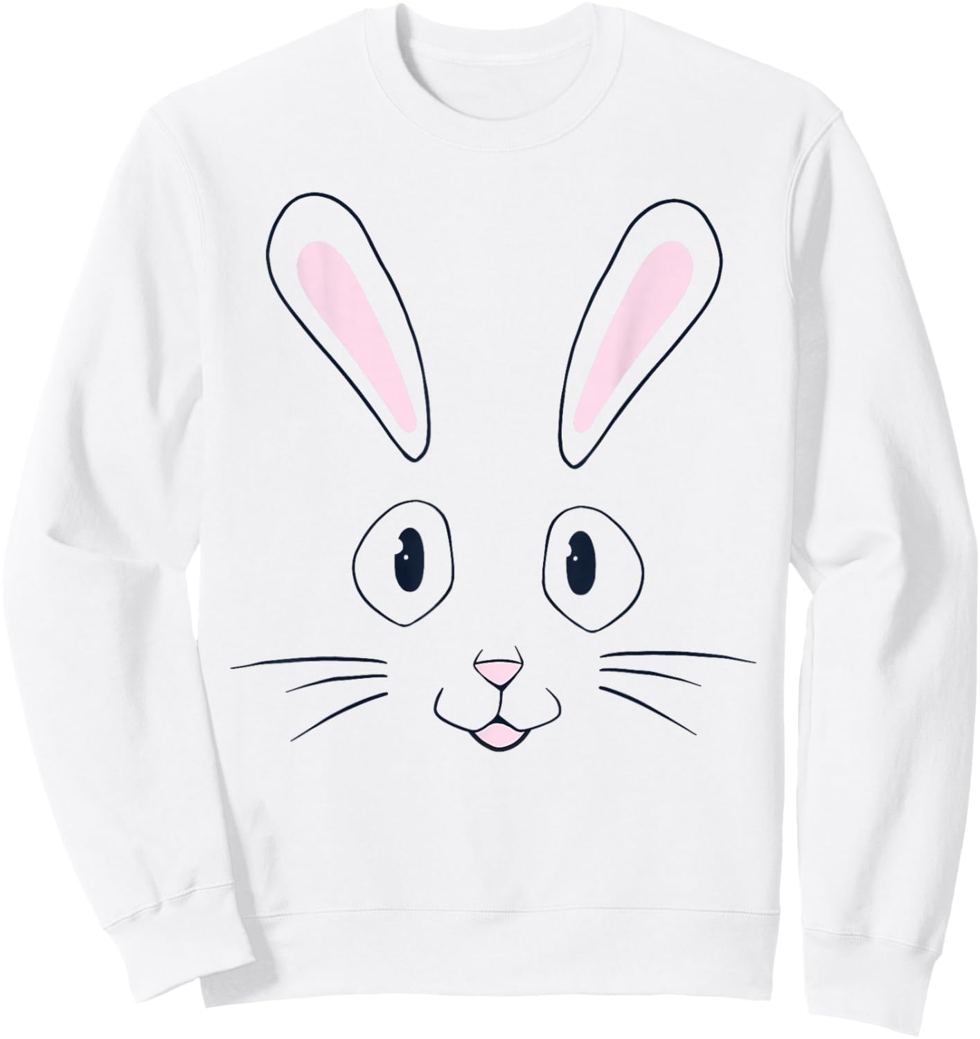 Bunny Face Easter Bunny Rabbit Face Funny Easter Basket Kids Sweatshirt - Sweatshirt | White