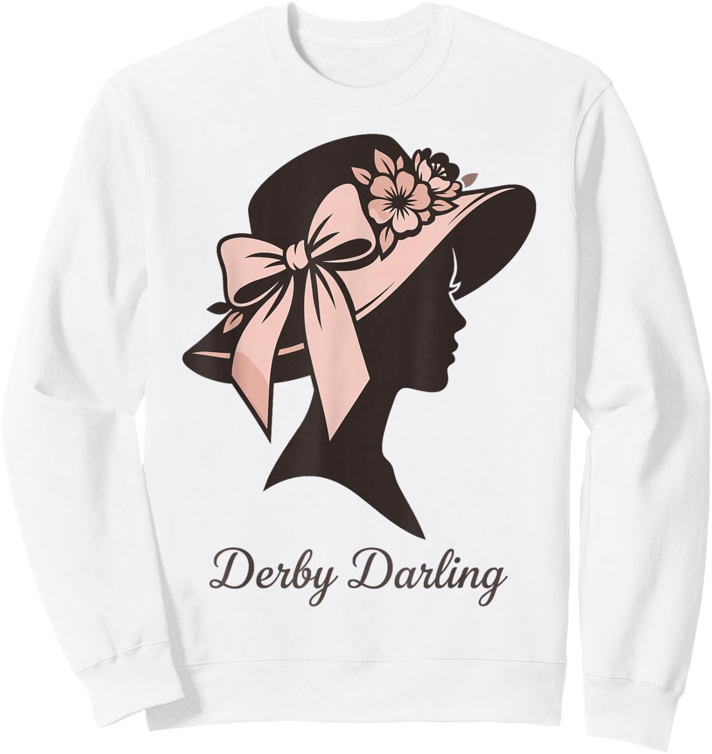 Derby Darling Floral Hat Southern Race Day Sweatshirt - Sweatshirt | White