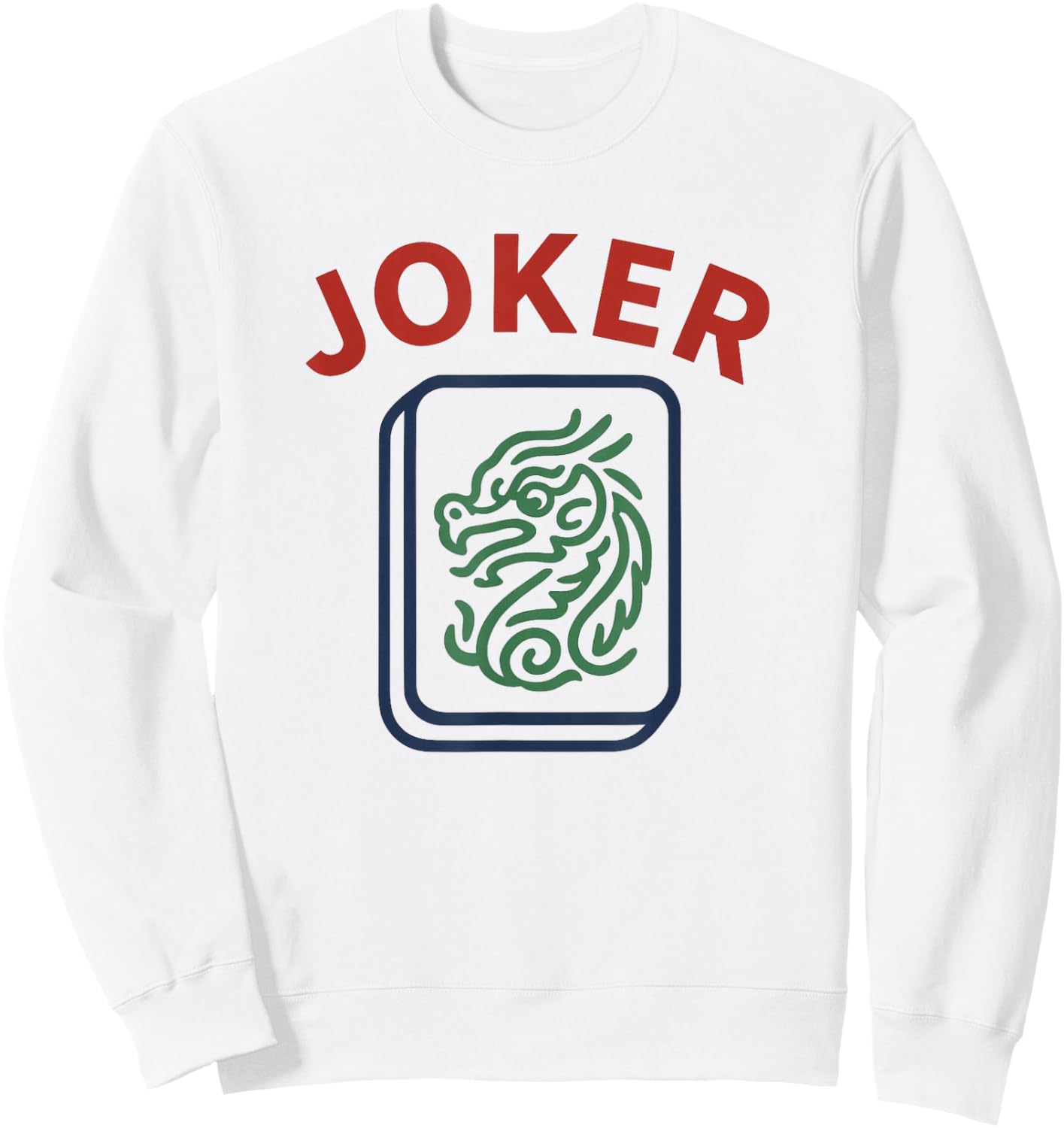Chinese Mahjong Joker Tile Mah Jong Costume Sweatshirt - Sweatshirt | White