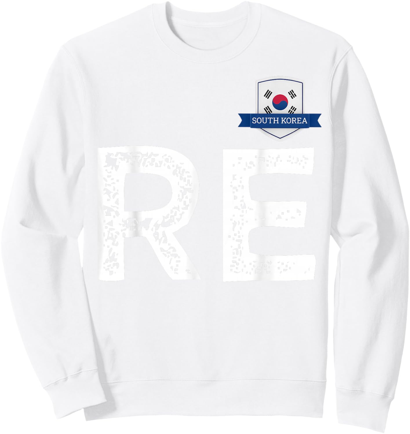 South Korea Human-Flag Letter RE South Korea Sweatshirt - Sweatshirt | White