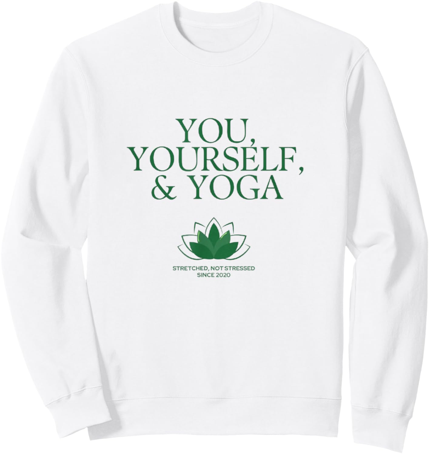 Green & White Yoga Studio Anniversary Design Sweatshirt - Sweatshirt | White