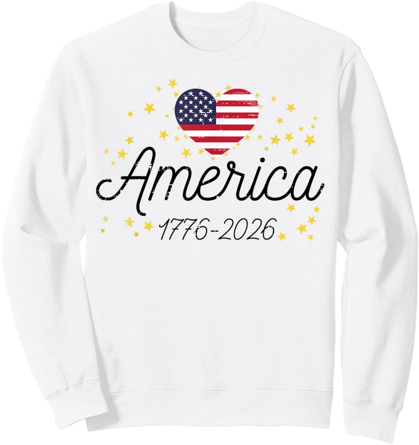 250th Anniversary America Flag Heart 250 Year Women Girls Sweatshirt - Sweatshirt | White