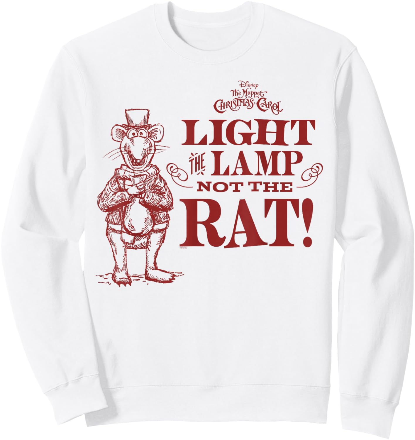 Disney The Muppet Christmas Carol Light The Lamp Not The Rat Sweatshirt - Sweatshirt | White