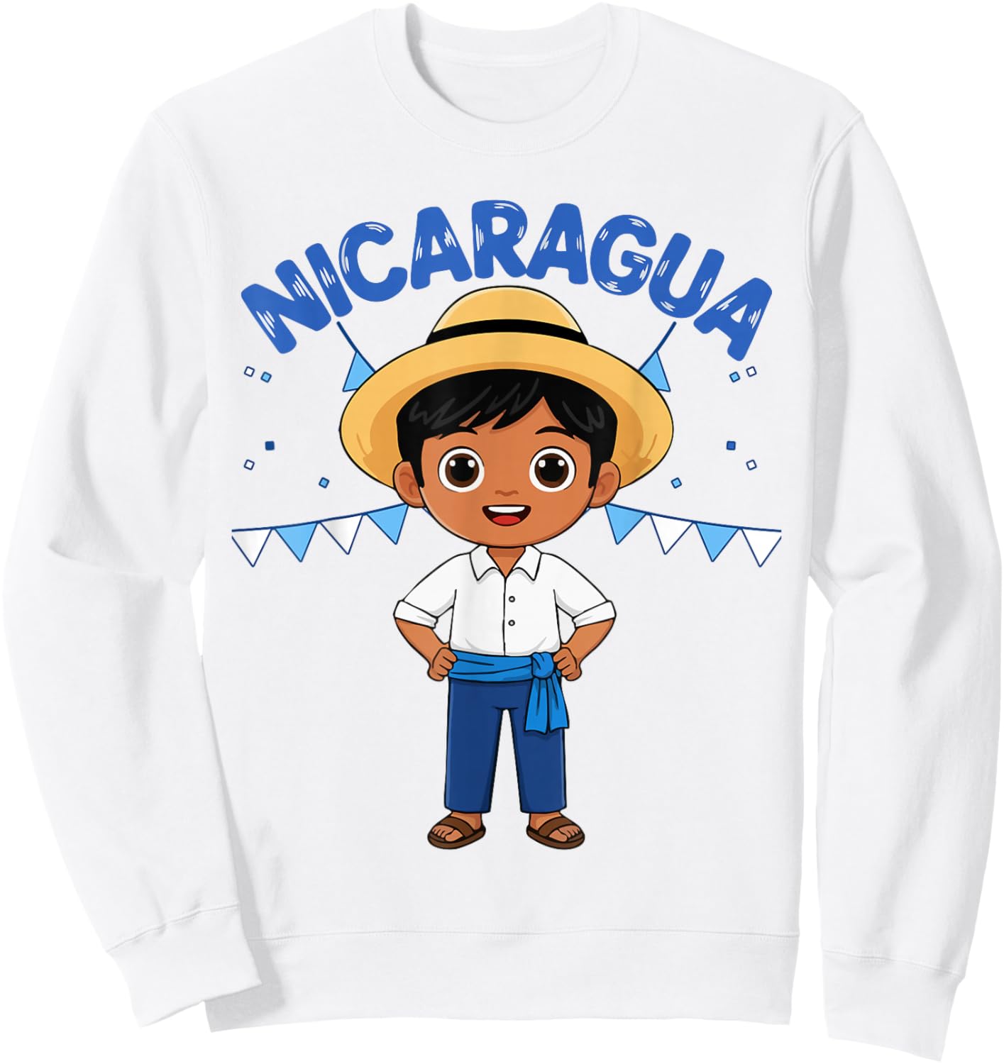 Nicaragua Nicaraguan Boy Traditional Outfit Wear Heritage Sweatshirt - Sweatshirt | White