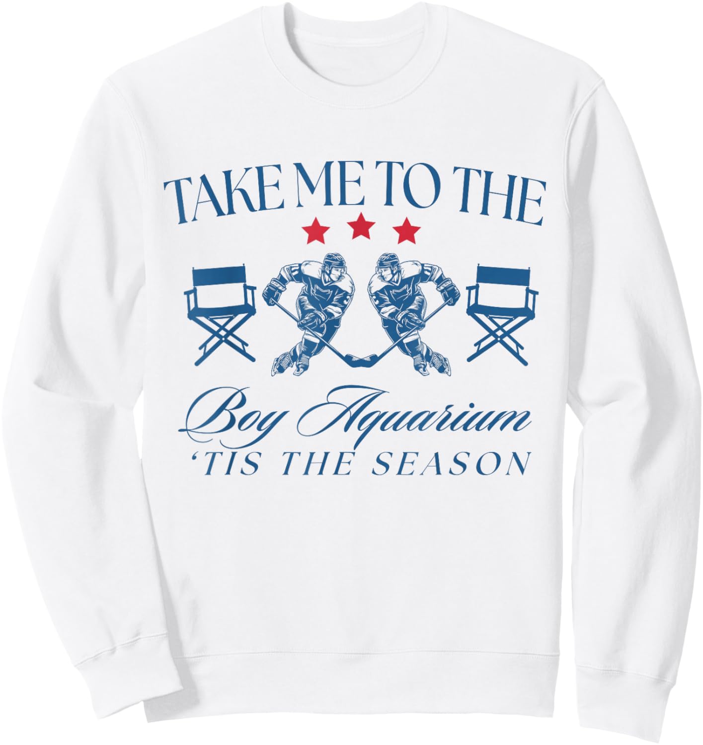 Take Me to The Boy Aquarium Funny Hockey Lover Sweatshirt - Sweatshirt | White