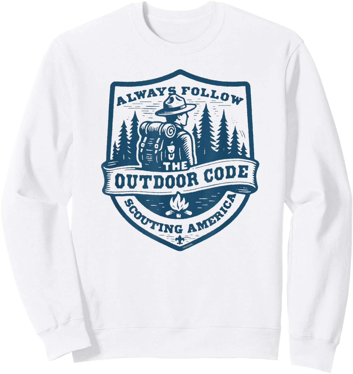 Always Follow The Outdoor Code Retro Scouting Sustainability Sweatshirt - Sweatshirt | White