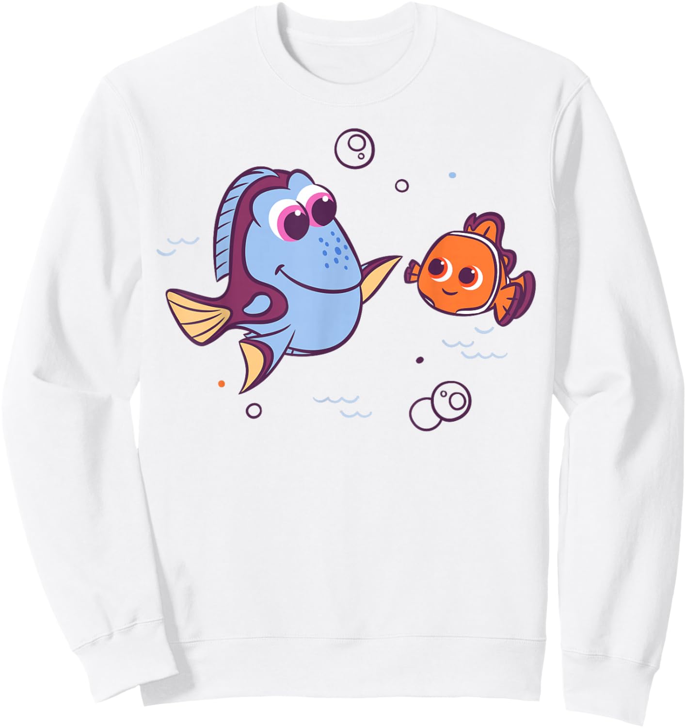 Disney Pixar Finding Nemo Dory and Nemo High Five Cartoon Sweatshirt - Sweatshirt | White