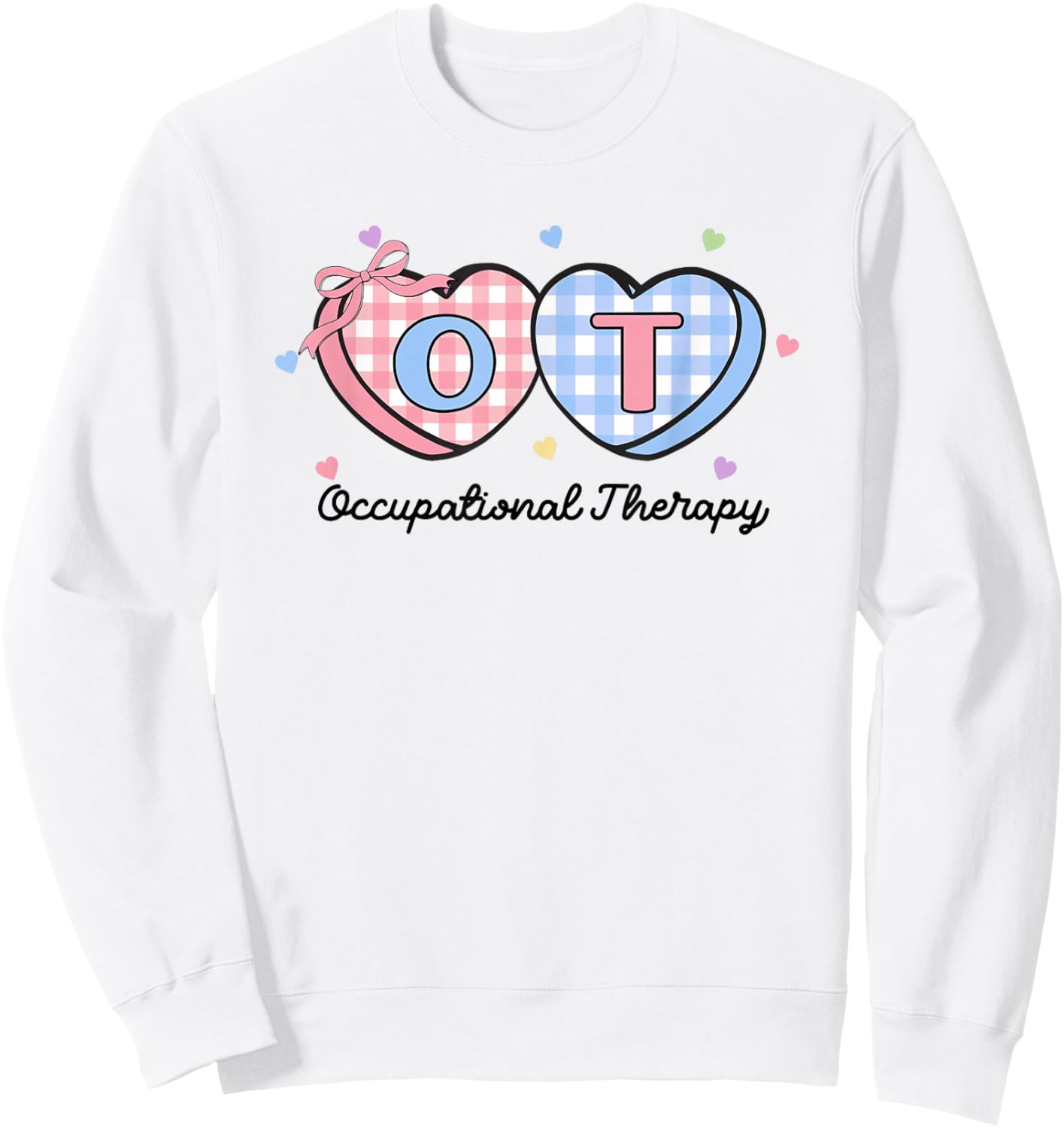 OT Valentine's Day Occupational Therapy Pink Coquette Bow Sweatshirt - Sweatshirt | White