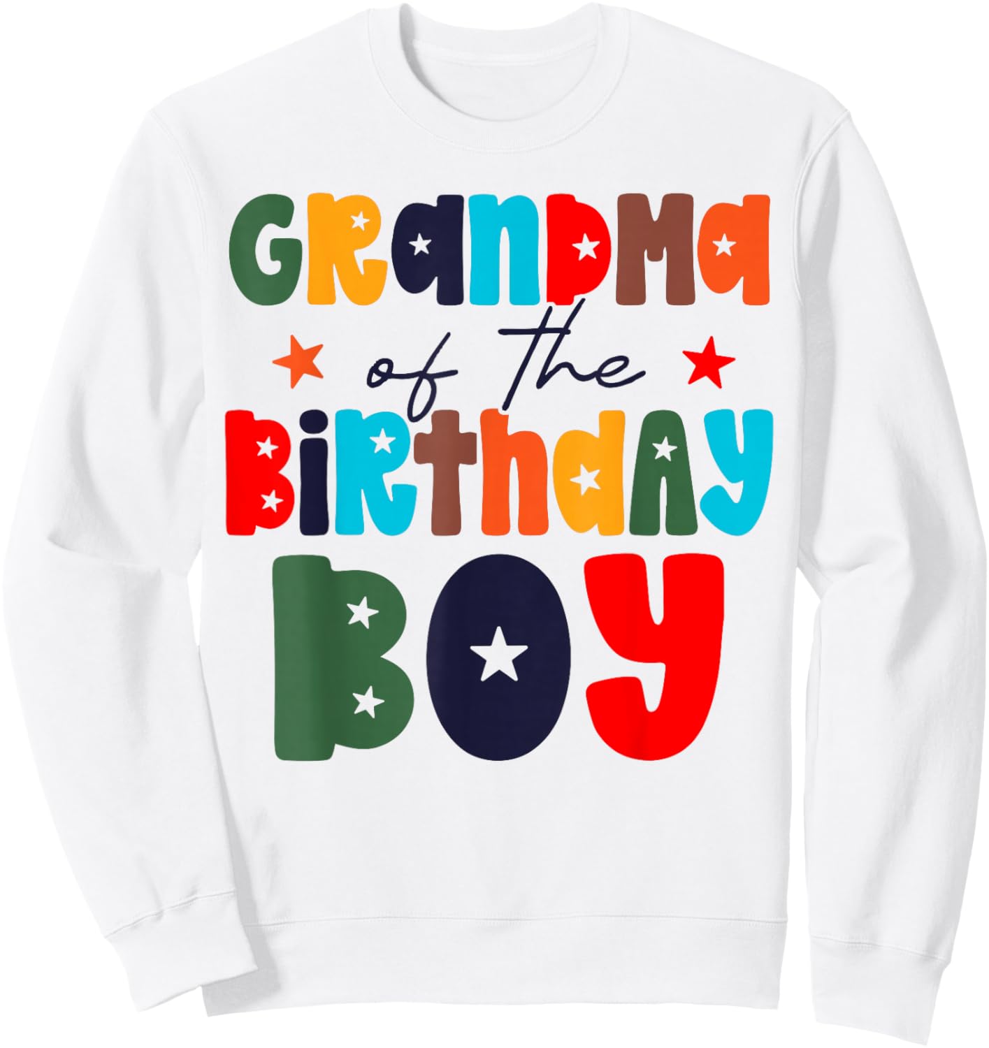 Grandma of The Birthday Boy Matching Family Birthday Party Sweatshirt - Sweatshirt | White
