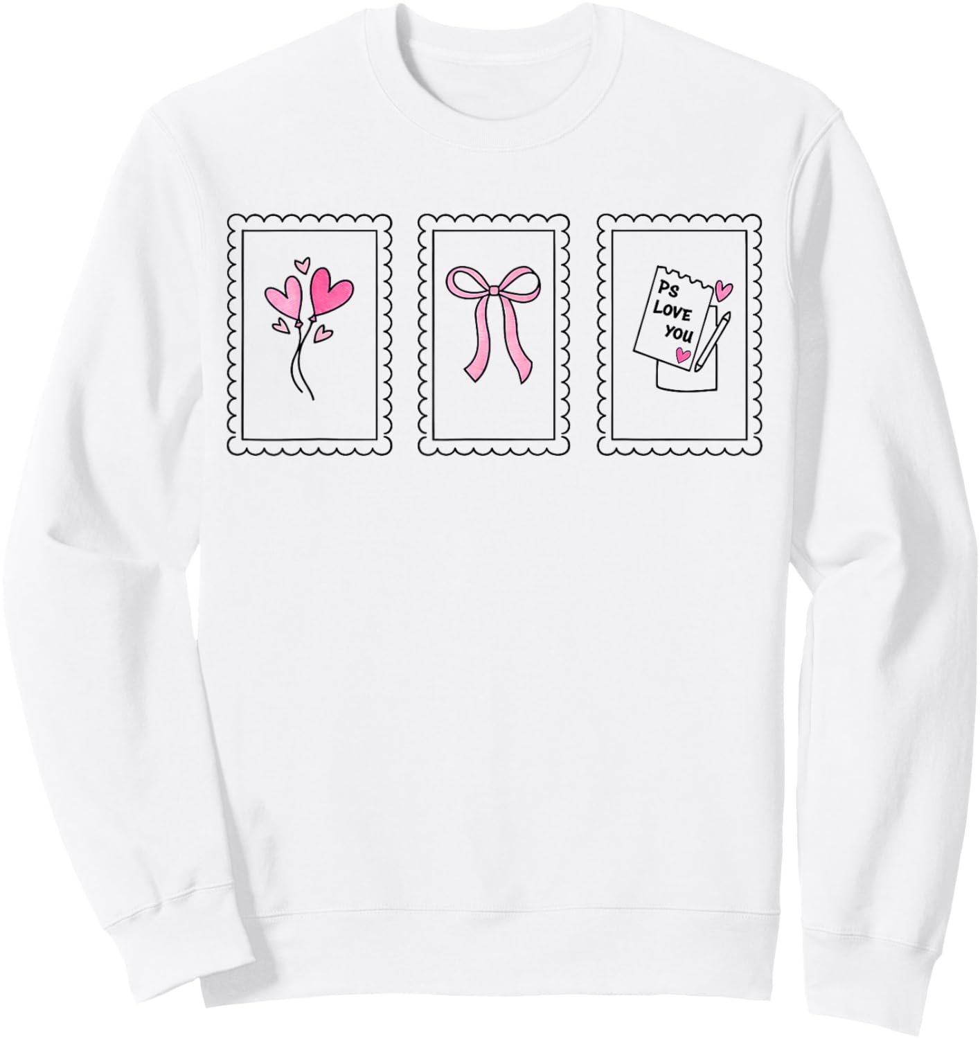 I Love You Day Valentine's Day Purple Heart Women Men Kid Sweatshirt - Sweatshirt | White