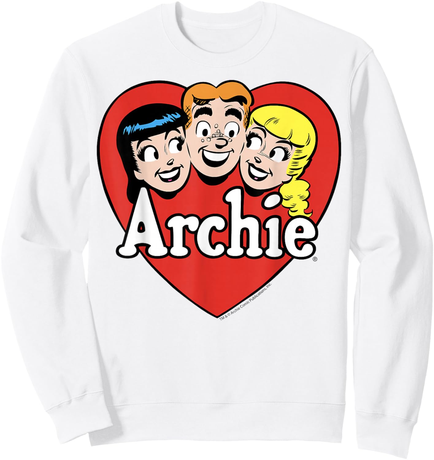 Archie Comics Betty Veronica Heart Trio Sweatshirt - Sweatshirt | White