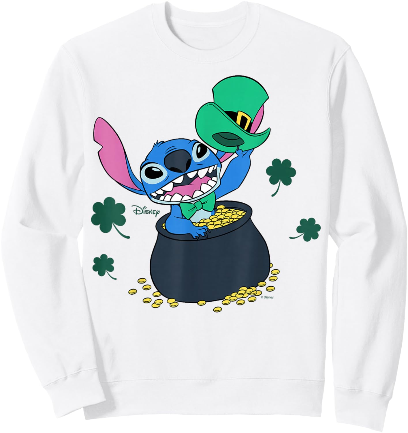 Disney Lilo & Stitch Lucky Leprechaun St Patrick's Day Sweatshirt - Sweatshirt | White