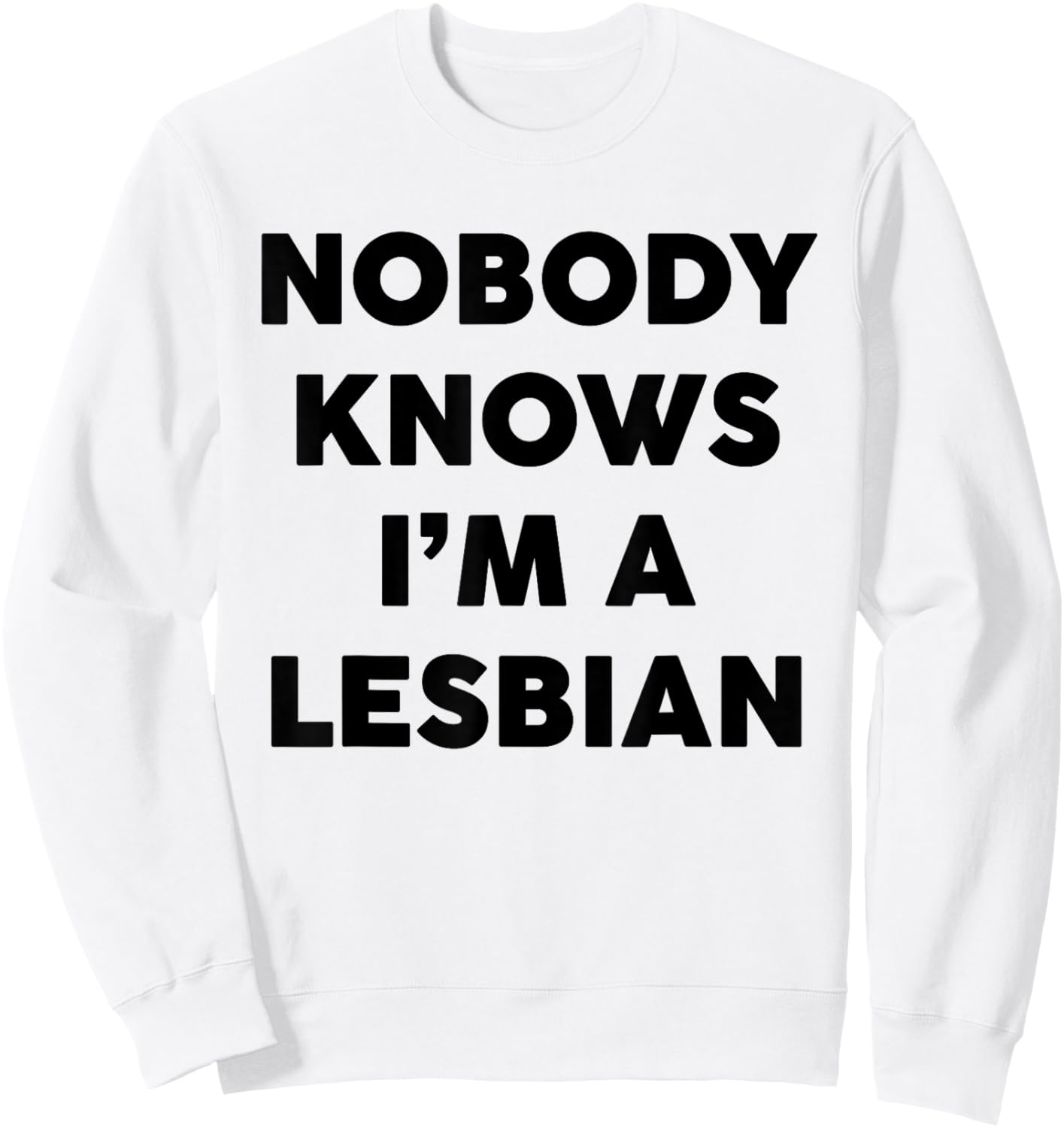Nobody Knows I'm A Lesbian Funny Saying Quote Men Women Sweatshirt - Sweatshirt | White