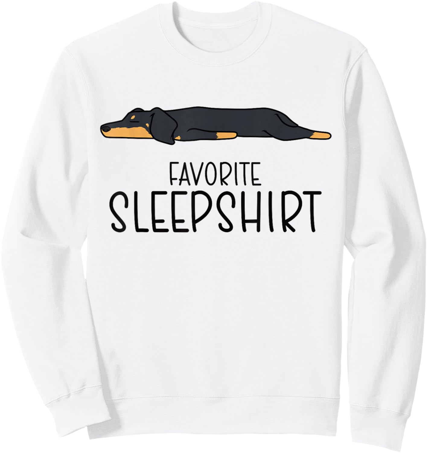 Favorite Dachshund Pajamas, Napping Dog Pajama Sweatshirt - Sweatshirt | White