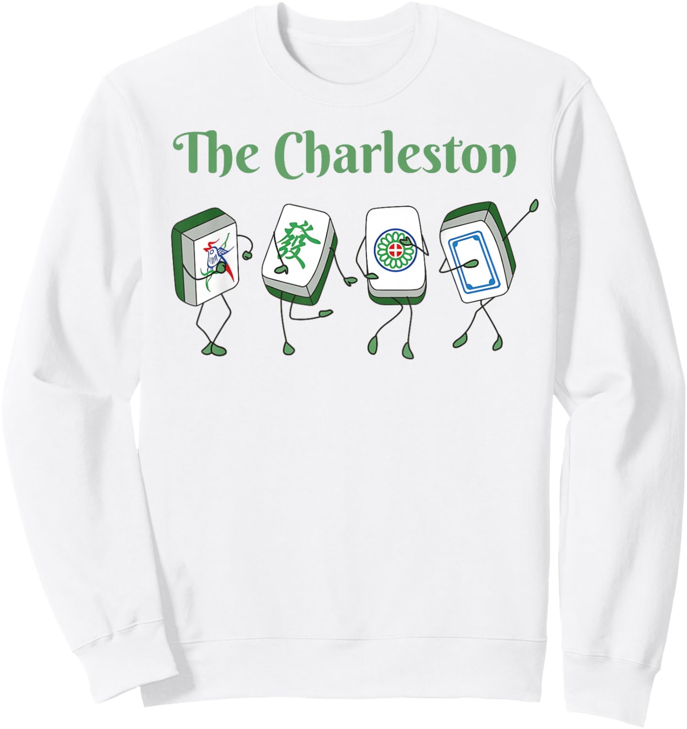 The Charleston Mahjong Dance Lovers Chinese American Game Sweatshirt - Sweatshirt | White