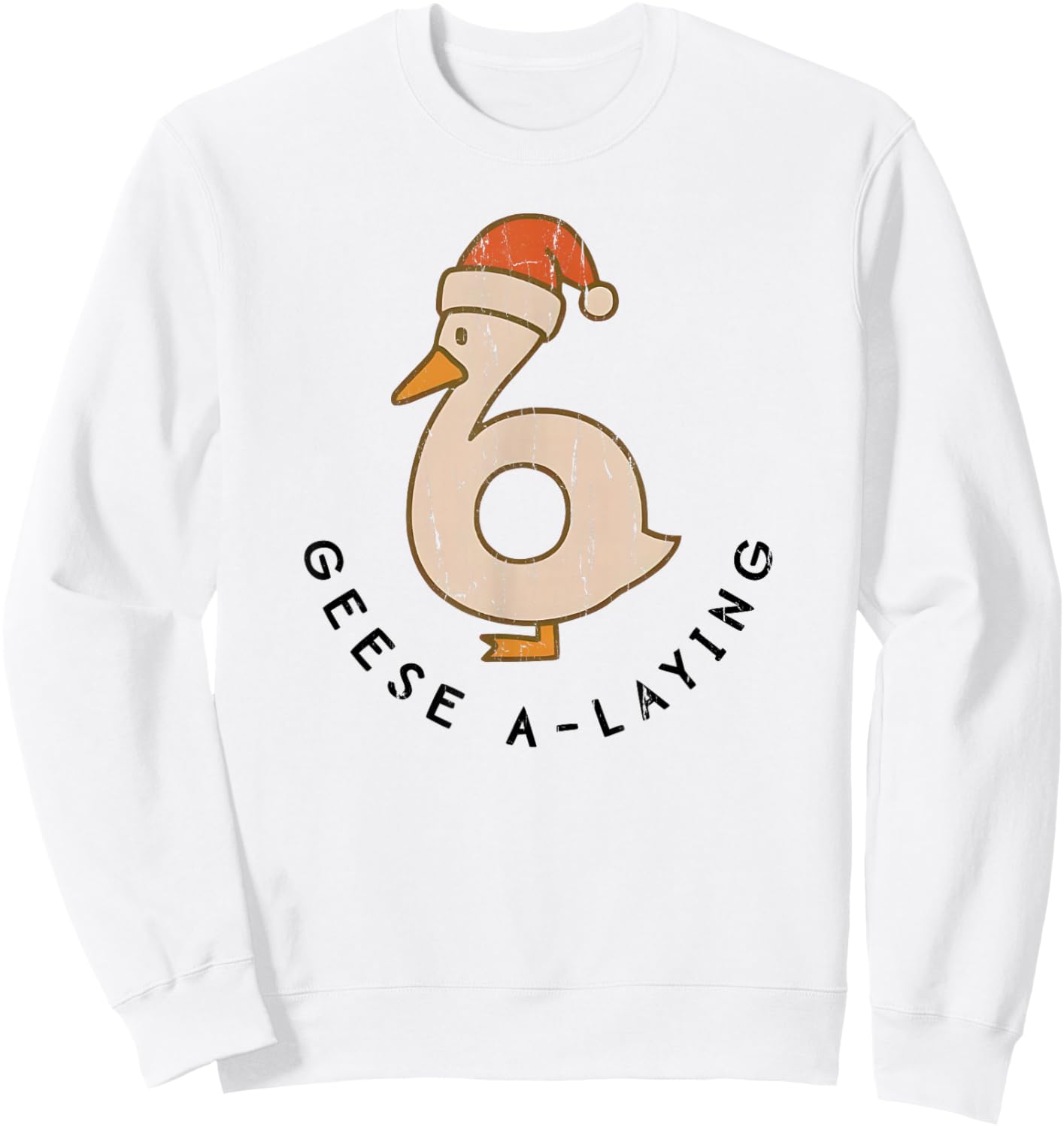 Geese A Laying, Funny Christmas Goose, Couples Matching Sweatshirt - Sweatshirt | White