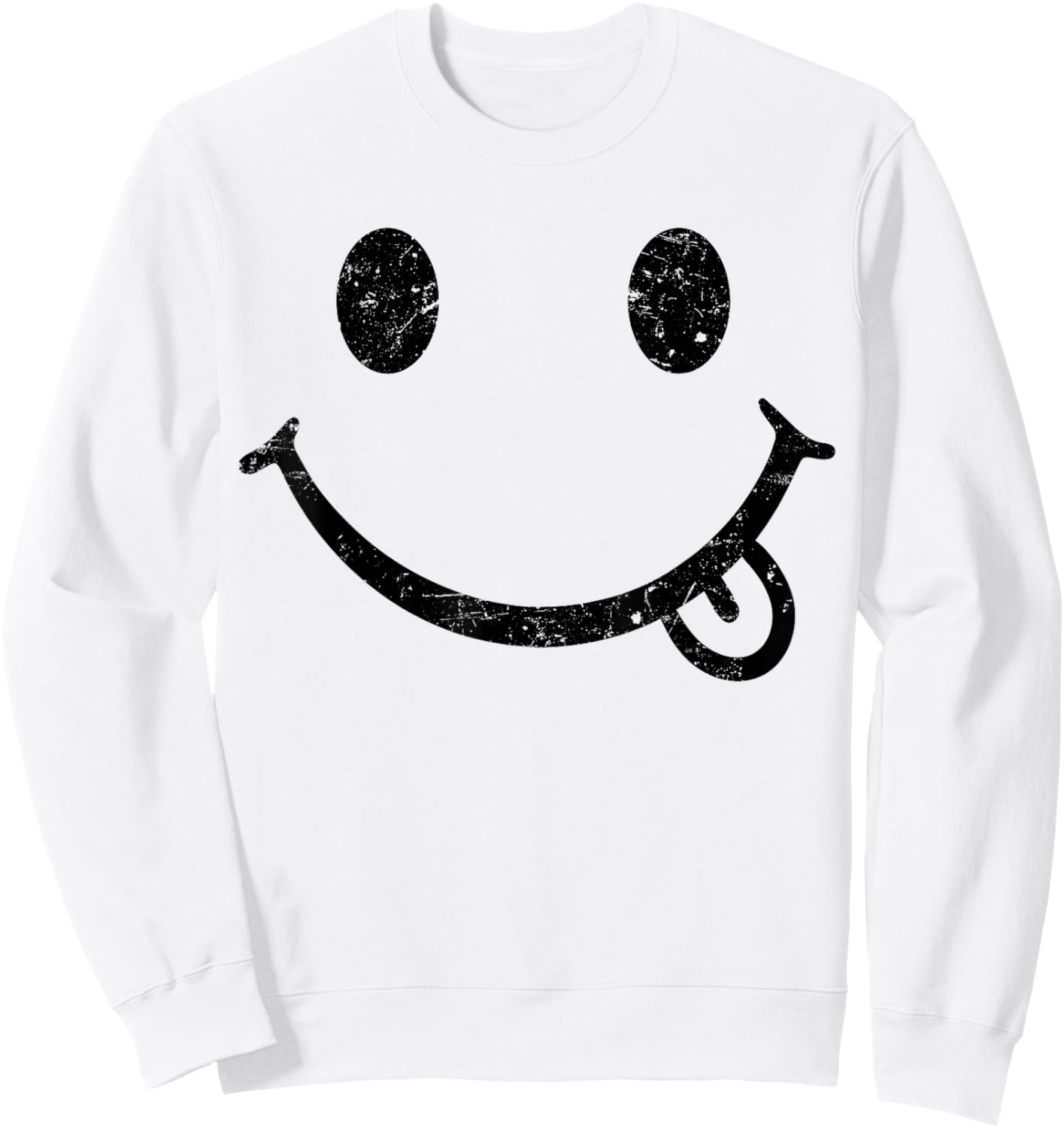 Happy Smiling Face, Positive, Positivity, Smile, Cute Sweatshirt - Sweatshirt | White