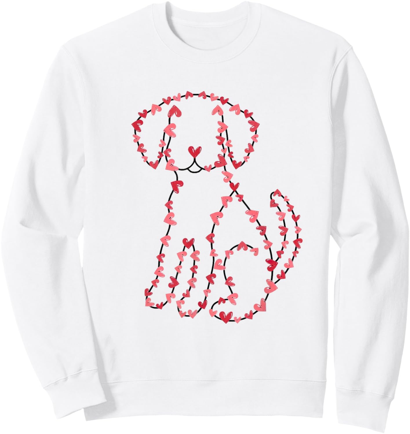 Dog Valentines Day Heart Love Puppy Dog Lover Women Girls Sweatshirt - Sweatshirt | White