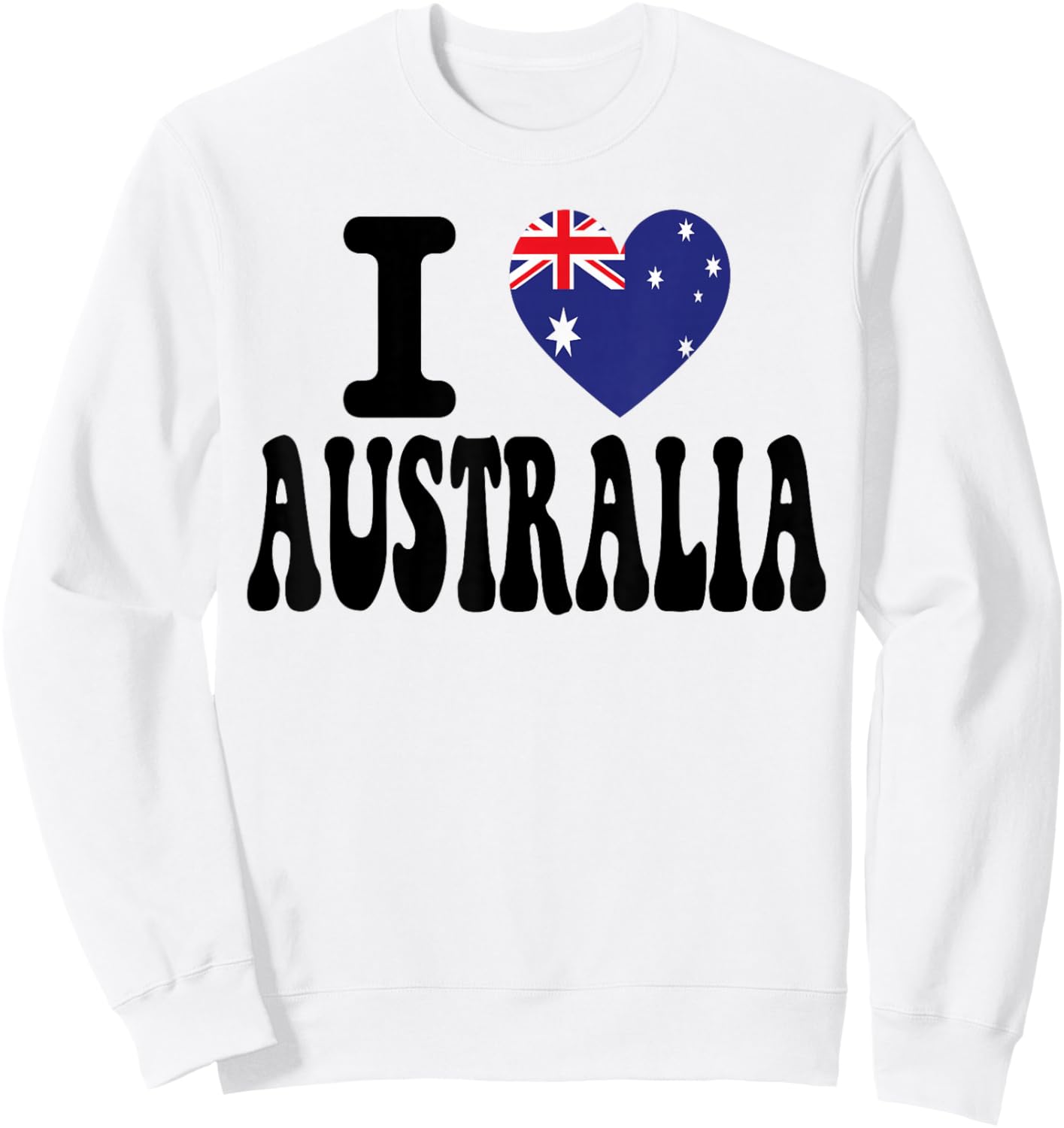 I Love Australia Heart Flag Retro Travel Souvenir Sweatshirt - Sweatshirt | White