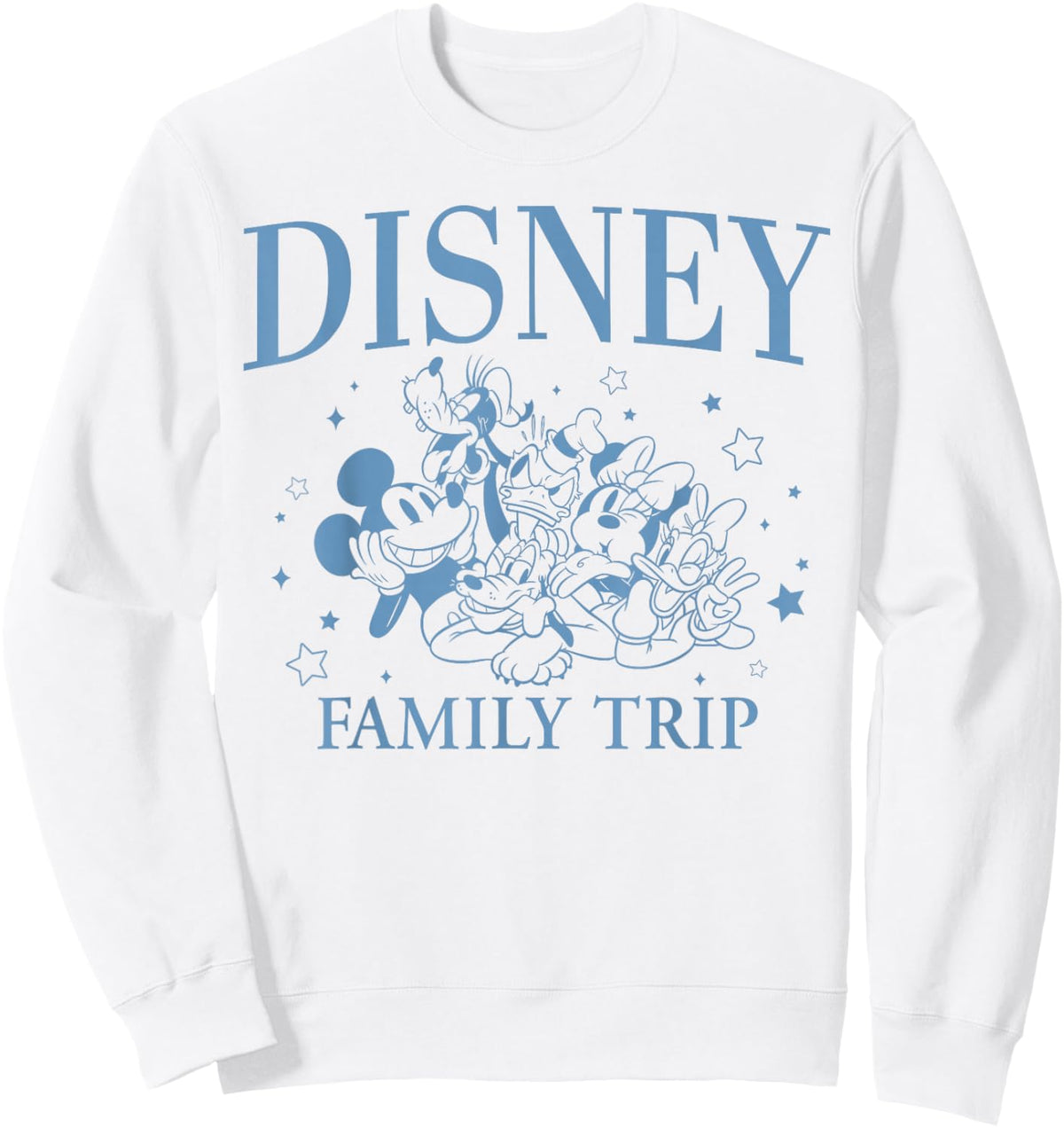 Disney Mickey and Friends Disney Family Trip Retro Drawing Sweatshirt - Sweatshirt | White