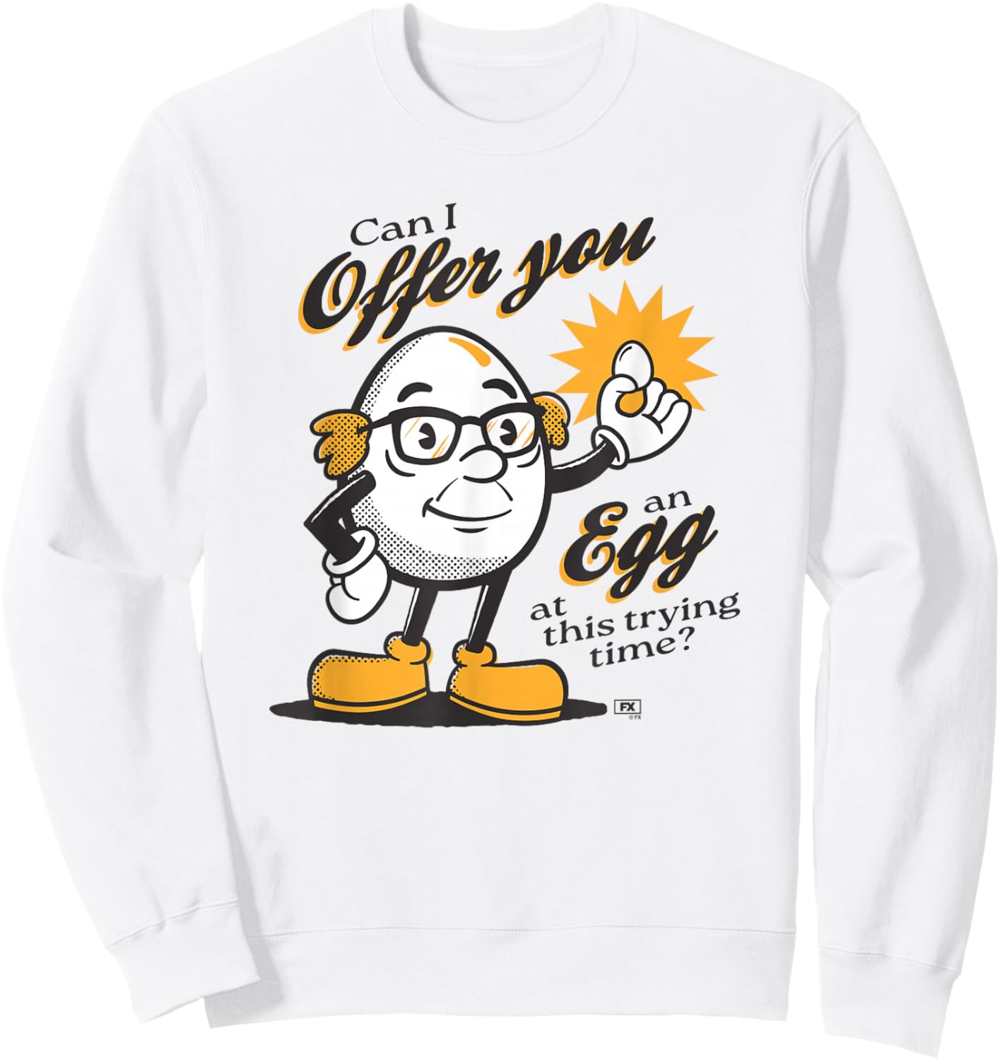 It's Always Sunny Can I Offer You an Egg Frank TV Show Sweatshirt - Sweatshirt | White