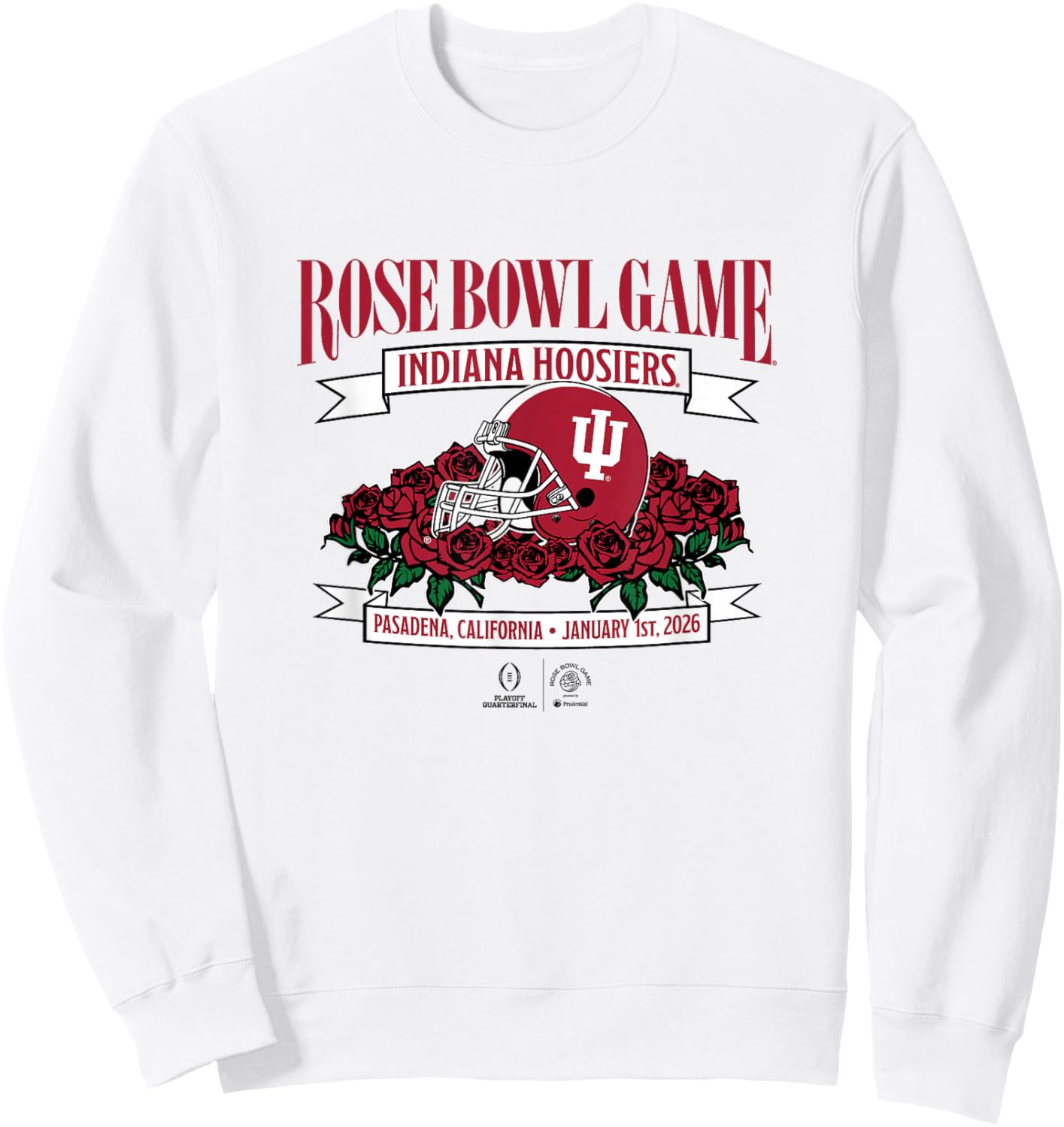 Indiana Hoosiers 2025 College Football Playoff Rose Bowl Sweatshirt - Sweatshirt | White
