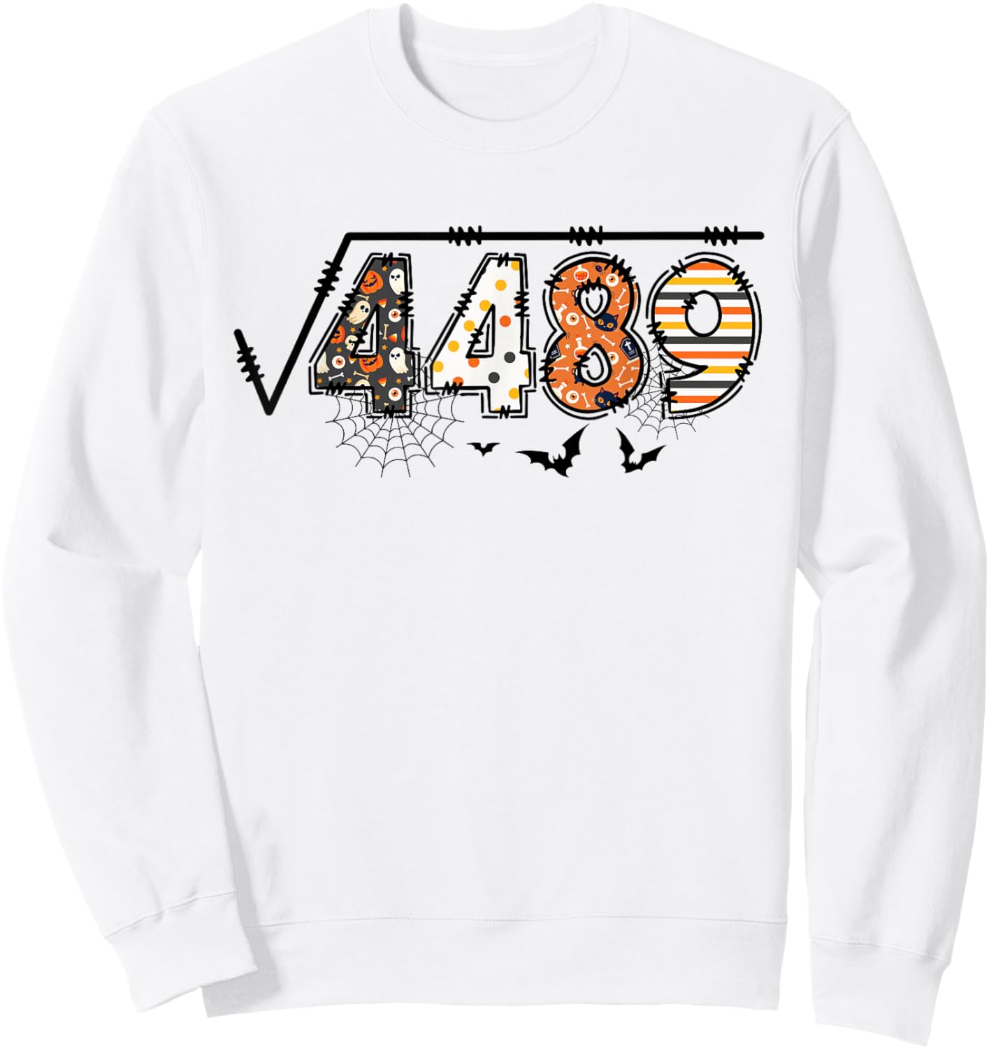 Funny 6 7 Square Root of 4489 Slang Math Teacher Halloween Sweatshirt - Sweatshirt | White