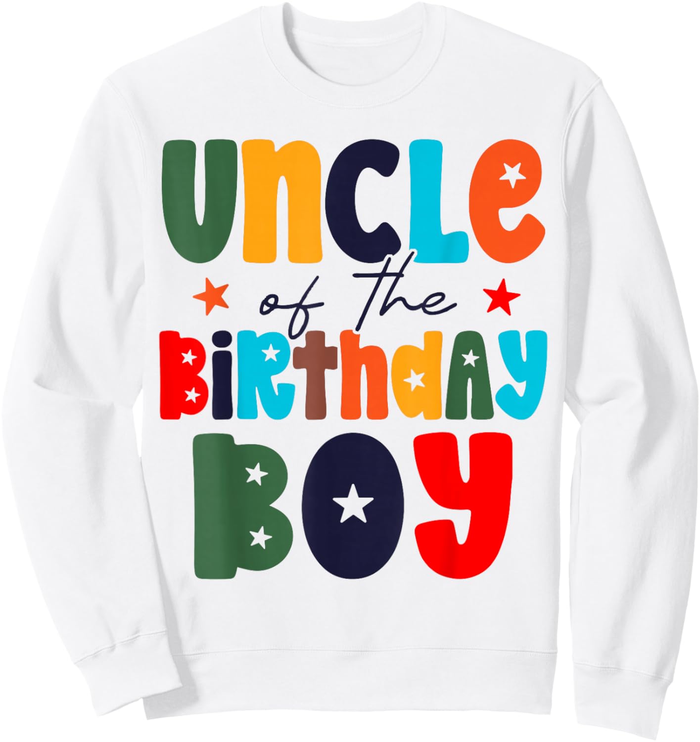 Uncle of The Birthday Boy Matching Family Birthday Party Sweatshirt - Sweatshirt | White