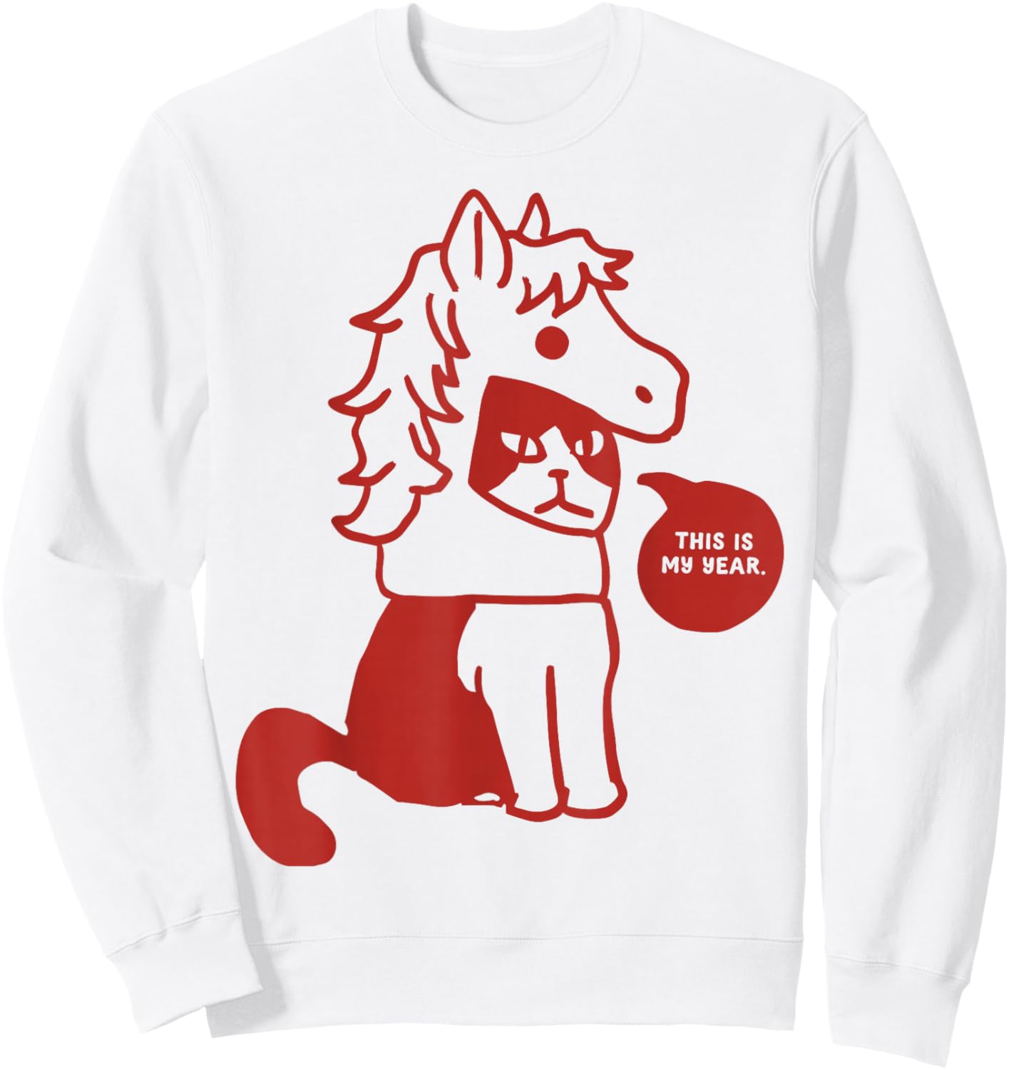 This is My Year Funny Chinese New Year Cat Lover Costume Sweatshirt - Sweatshirt | White